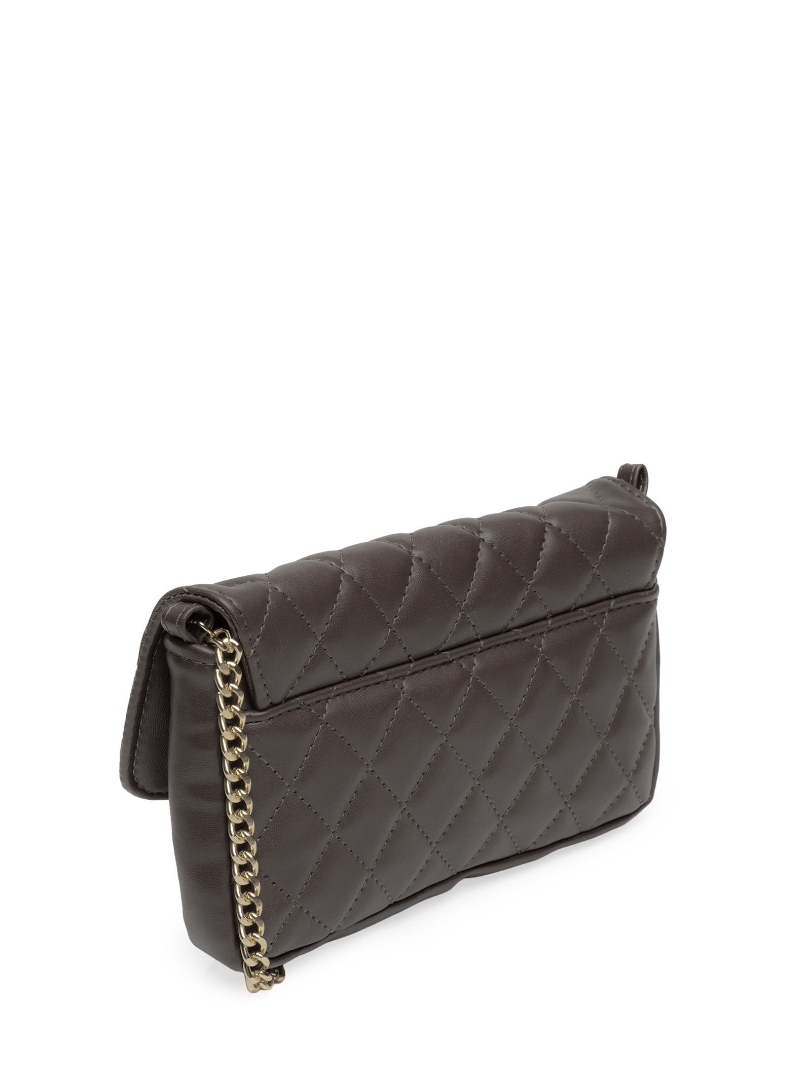 Bolsa Feminina Crossbody Matelasse E Enfeite Marrom Lança Perfume