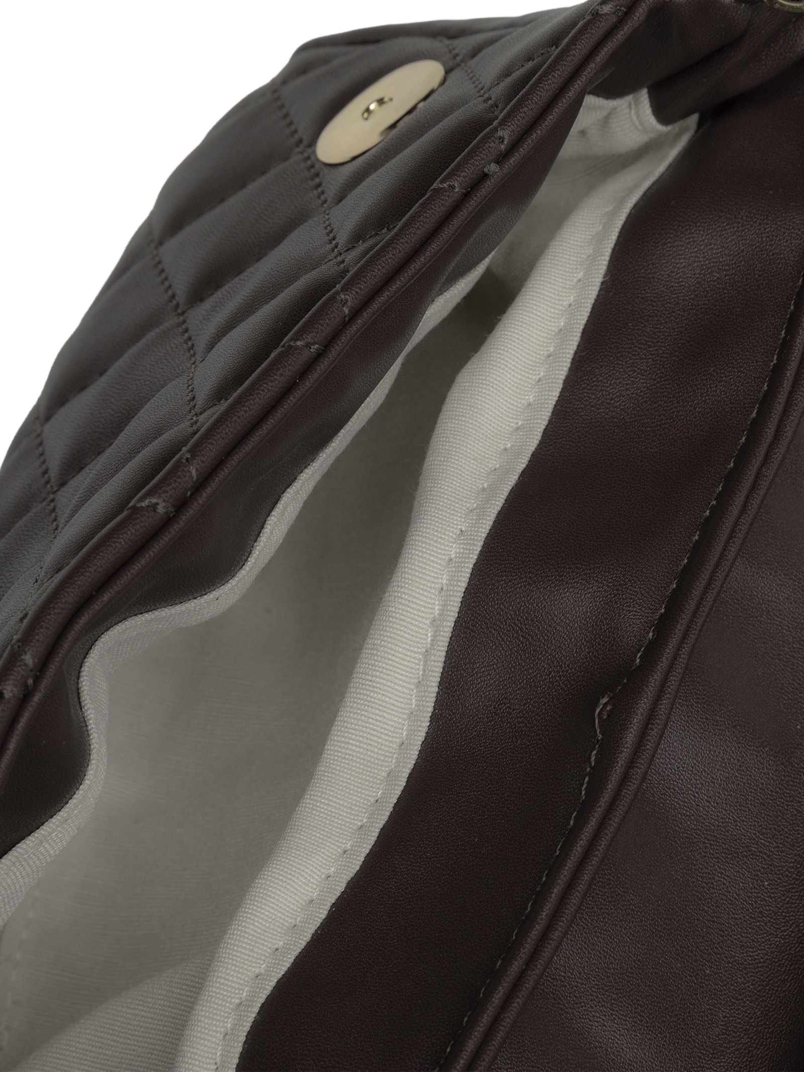 Bolsa Feminina Crossbody Matelasse E Enfeite Marrom Lança Perfume