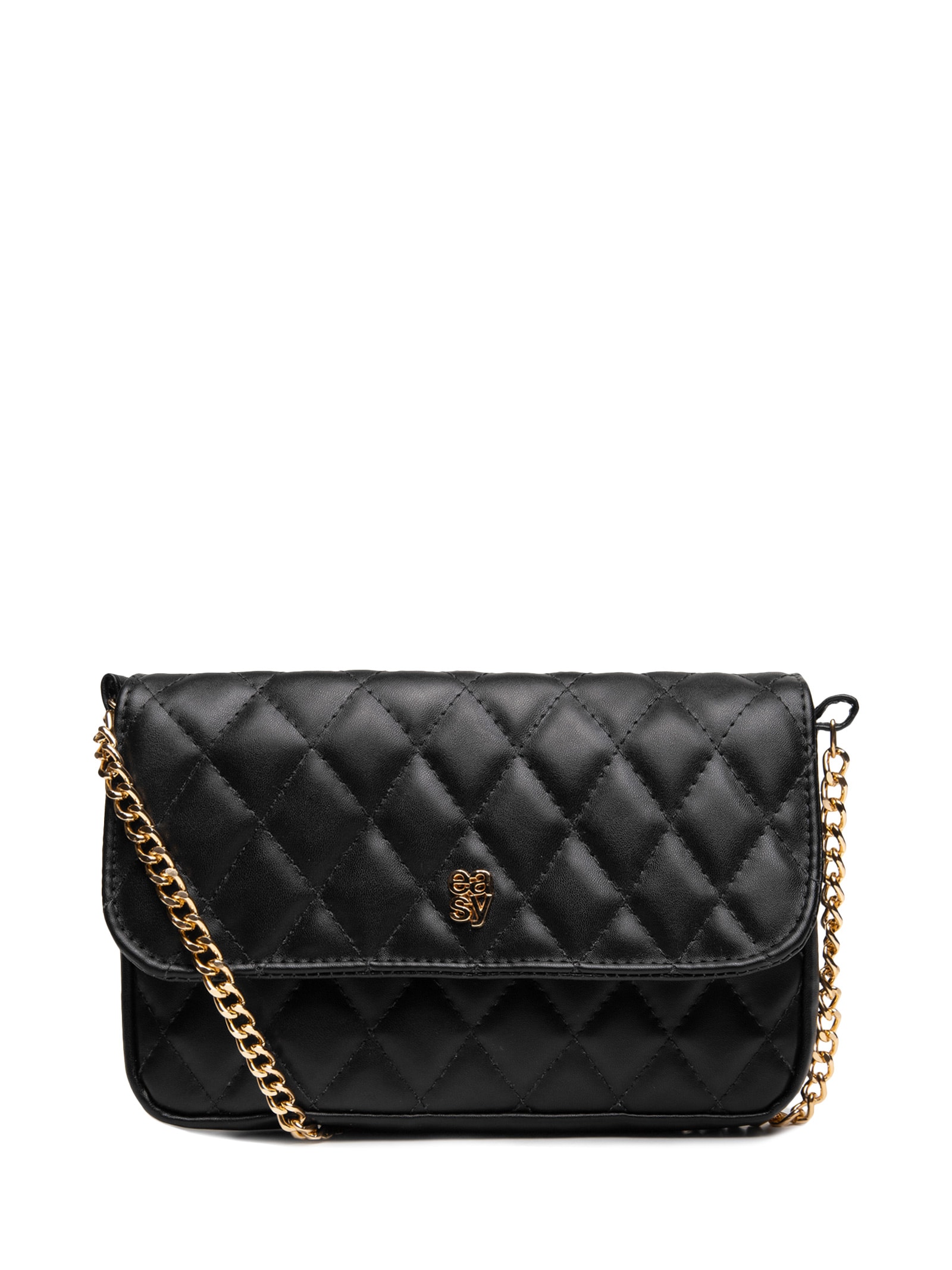 Bolsa Feminina Crossbody Matelasse E Enfeite Preto Lança Perfume