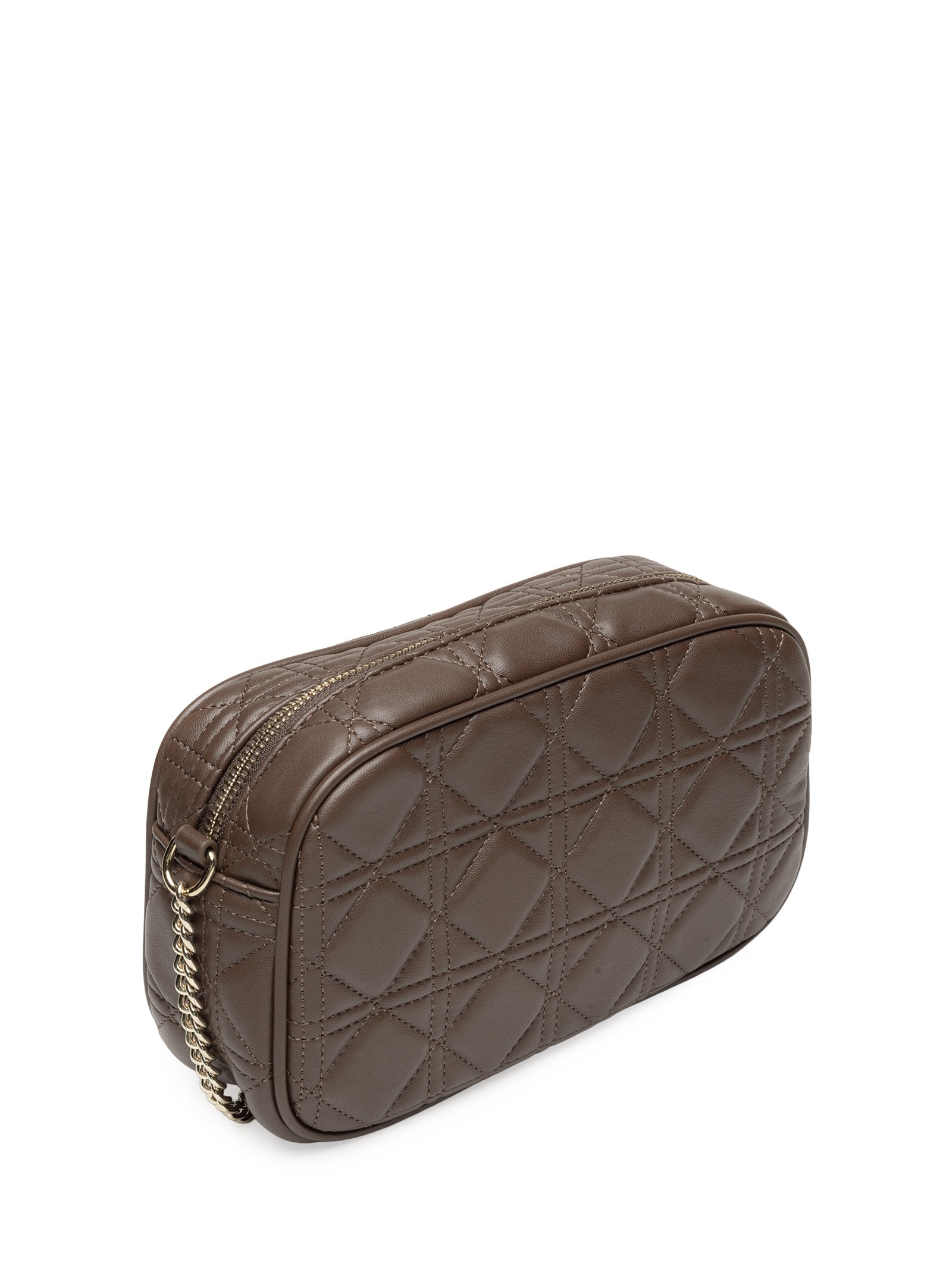 Bolsa Feminina Crossbody Matelassê Pequena Marrom Lança Perfume