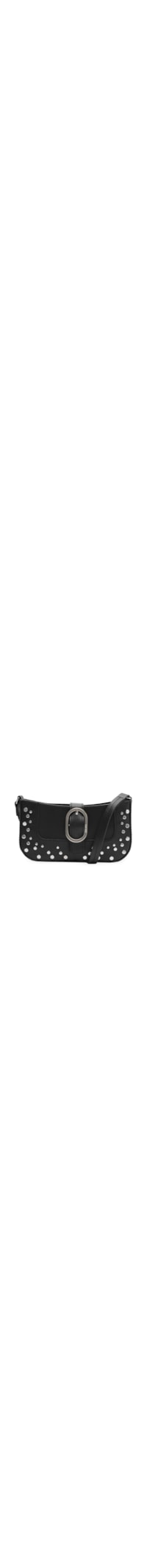 Bolsa Feminina Crossbody Média Fivela Tachas - Preto