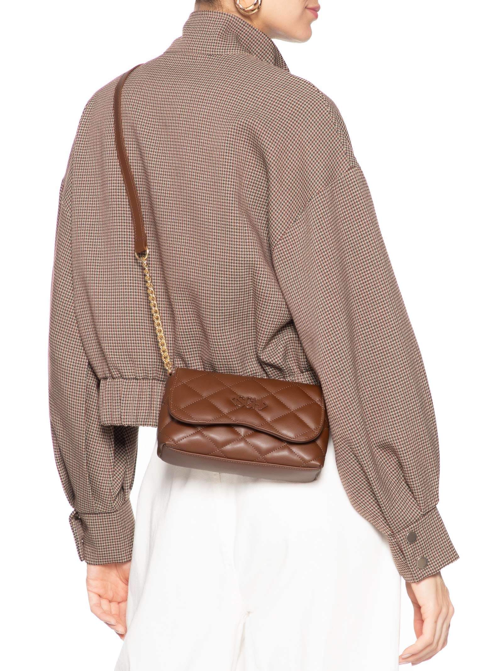 Bolsa Feminina Crossbody Pequena Matelassê Marrom Schutz