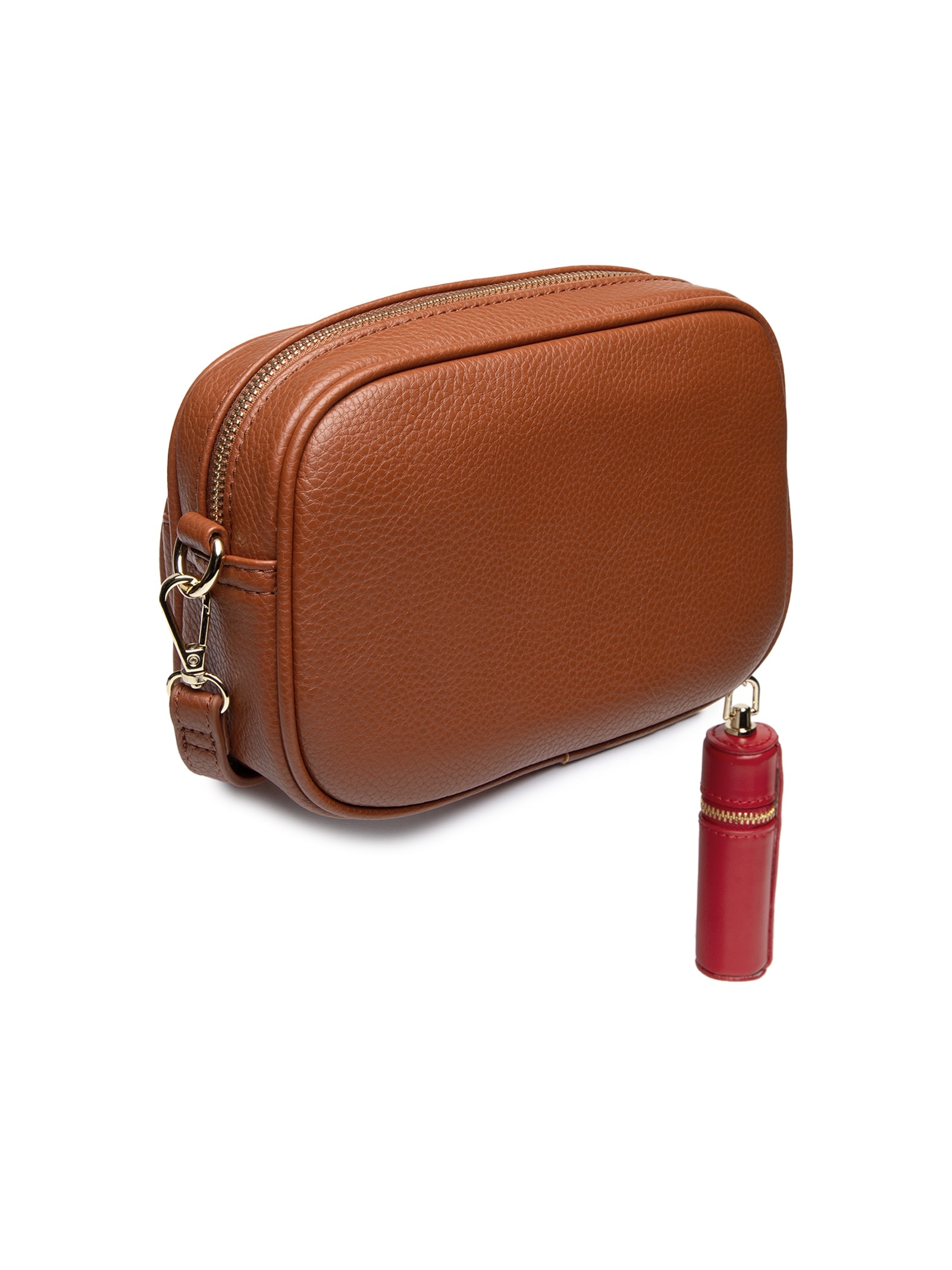 Bolsa Feminina Crossbody Porta Batom Easy Marrom Lança Perfume