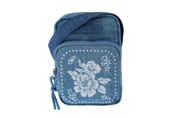 Bolsa Feminina Da Gema Jeans Lenço Tropical - Azul