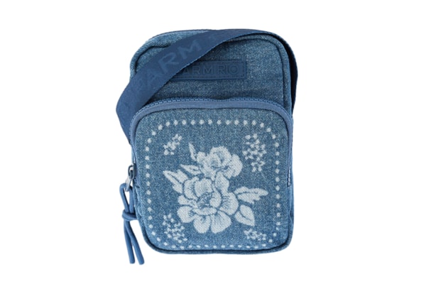 Bolsa Feminina Da Gema Jeans Lenço Tropical - Azul
