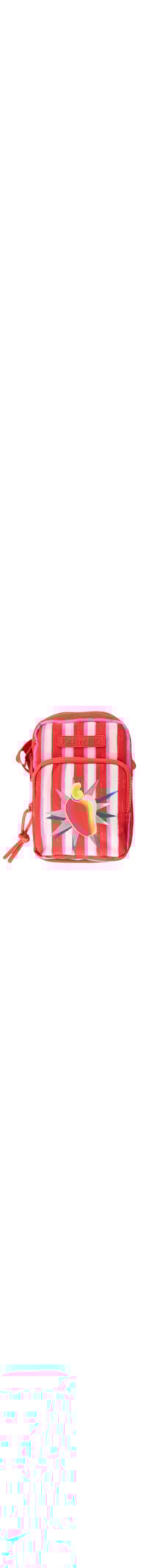 Bolsa Feminina Da Gema Listrado Silk Caju - Vermelho