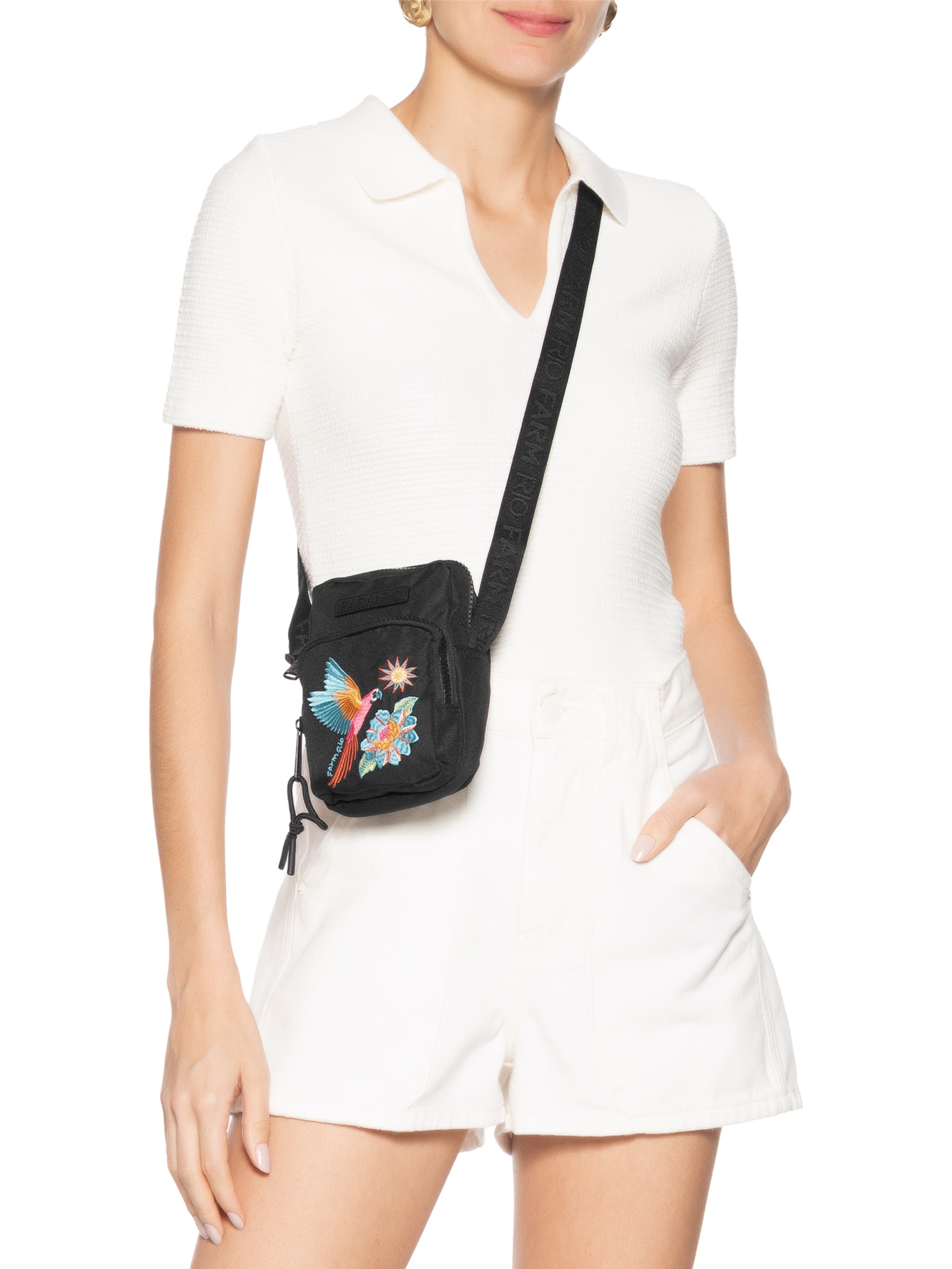 Bolsa Feminina Da Gema Samba Das Araras Preto Farm Etc