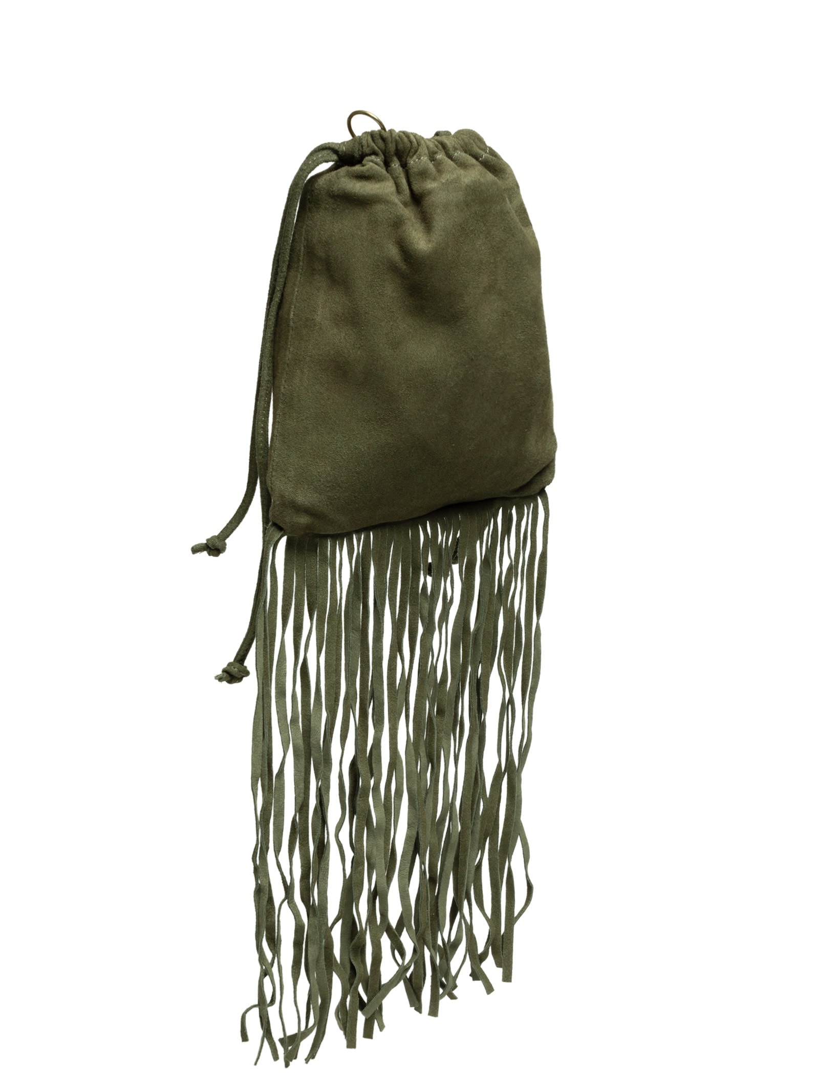 Bolsa Feminina De Camurça Spike Verde Animale