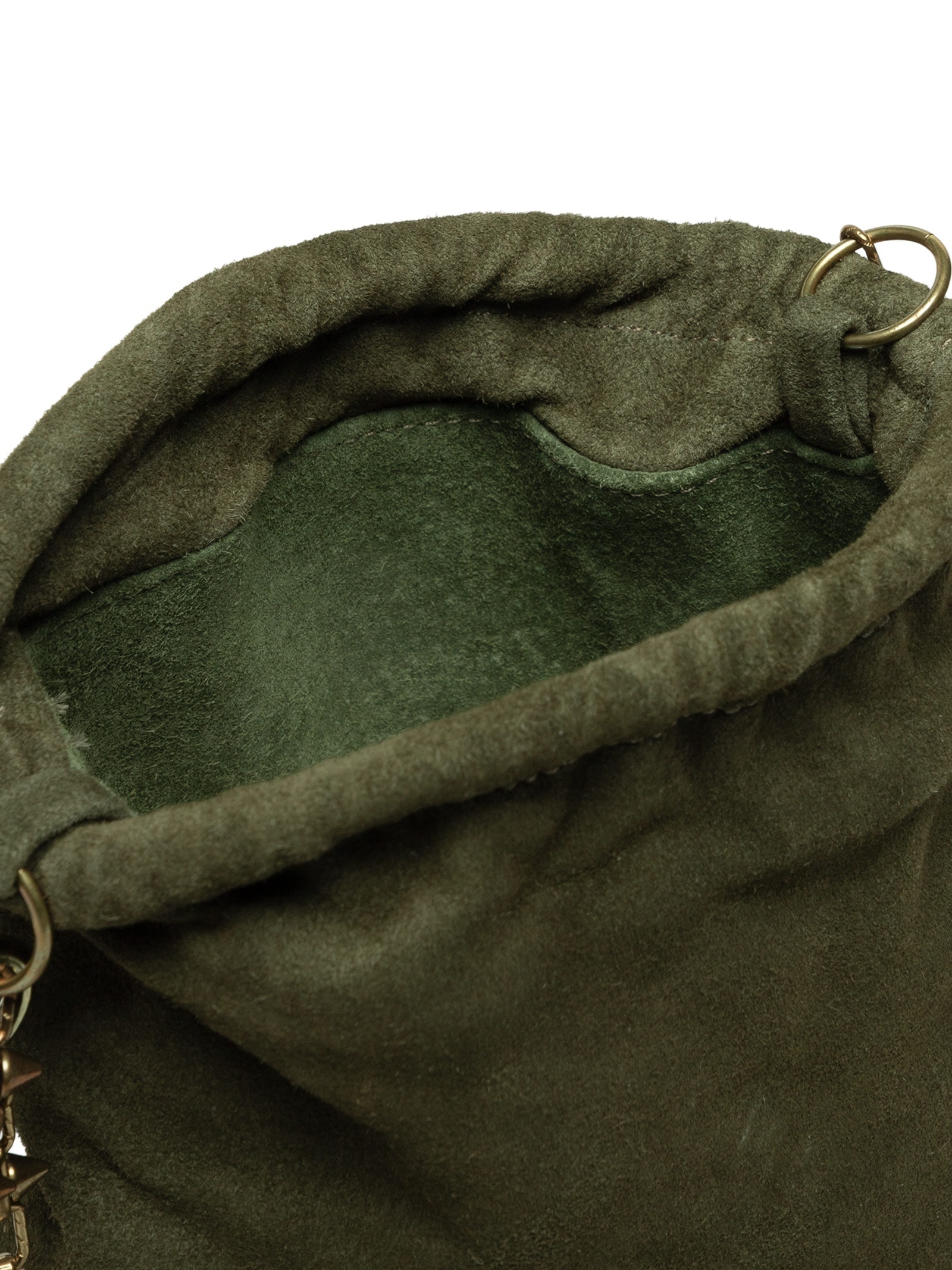 Bolsa Feminina De Camurça Spike Verde Animale