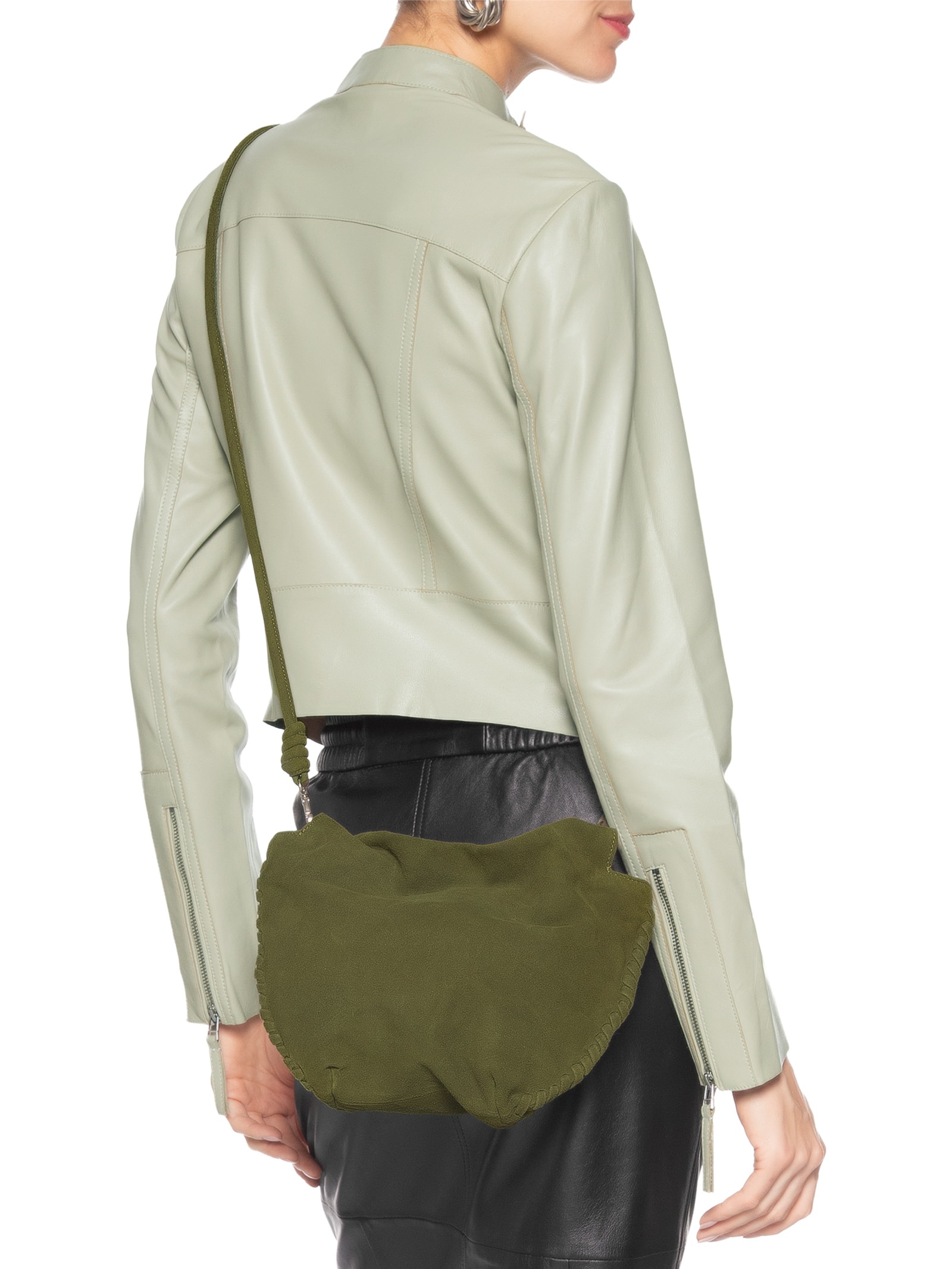 Bolsa Feminina De Chamois Mini Metal Snake Verde Animale