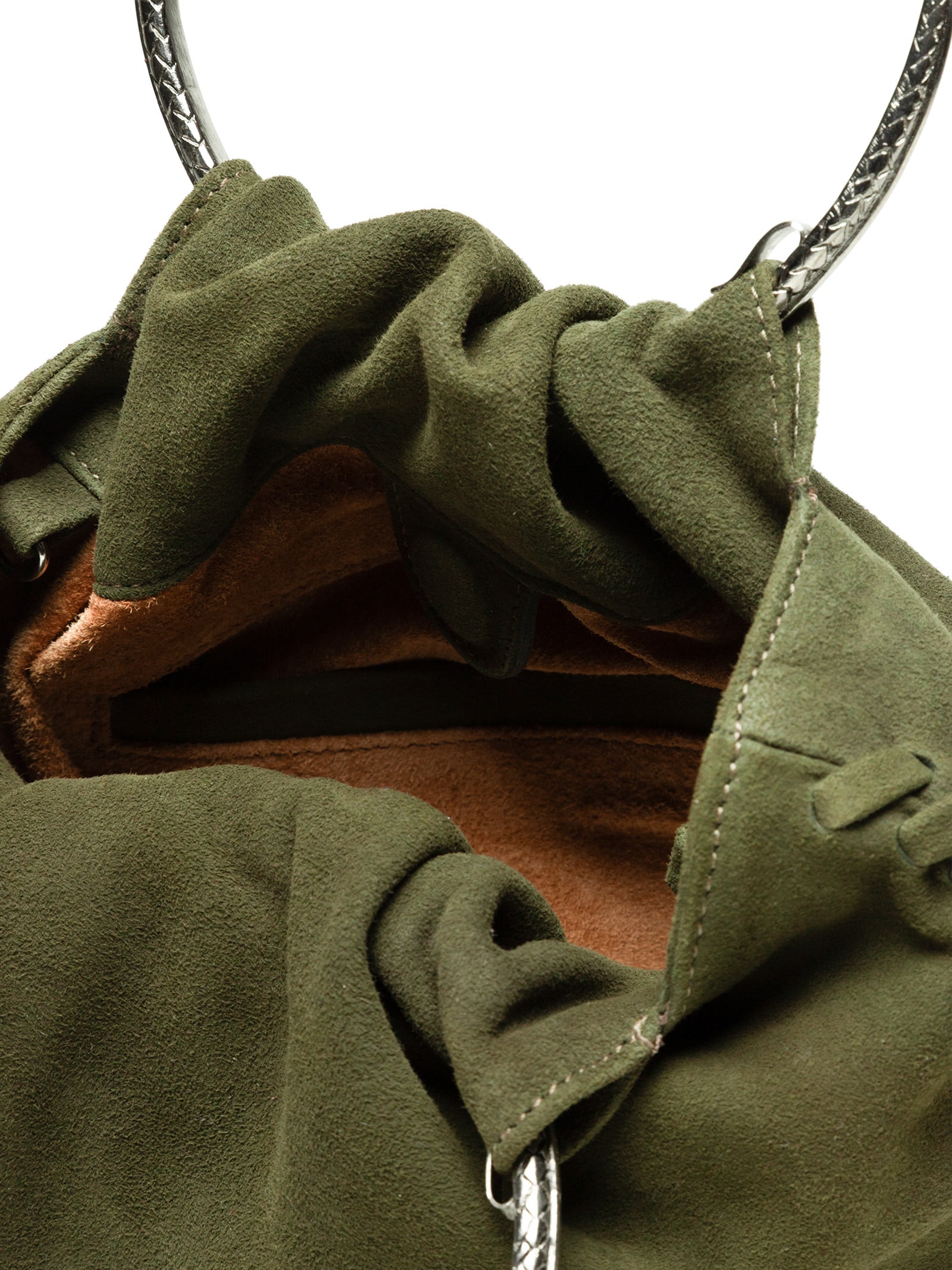 Bolsa Feminina De Chamois Mini Metal Snake Verde Animale