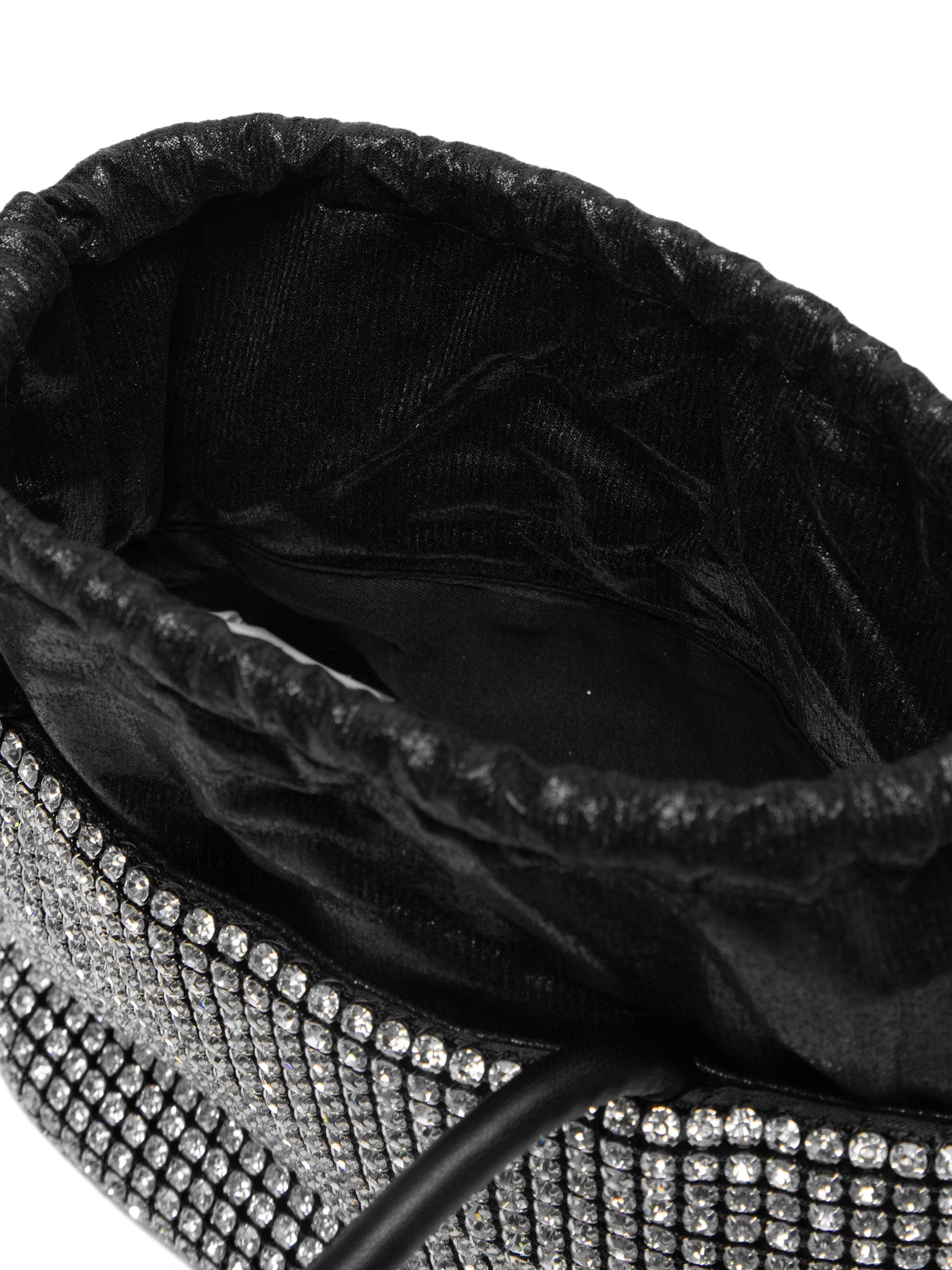 Bolsa Feminina De Mão Com Strass Preto Market 33