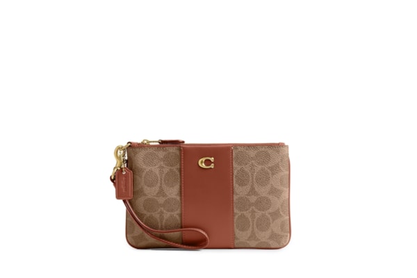 Bolsa Feminina De Mão Essential Small Wristlet Signature - Marrom