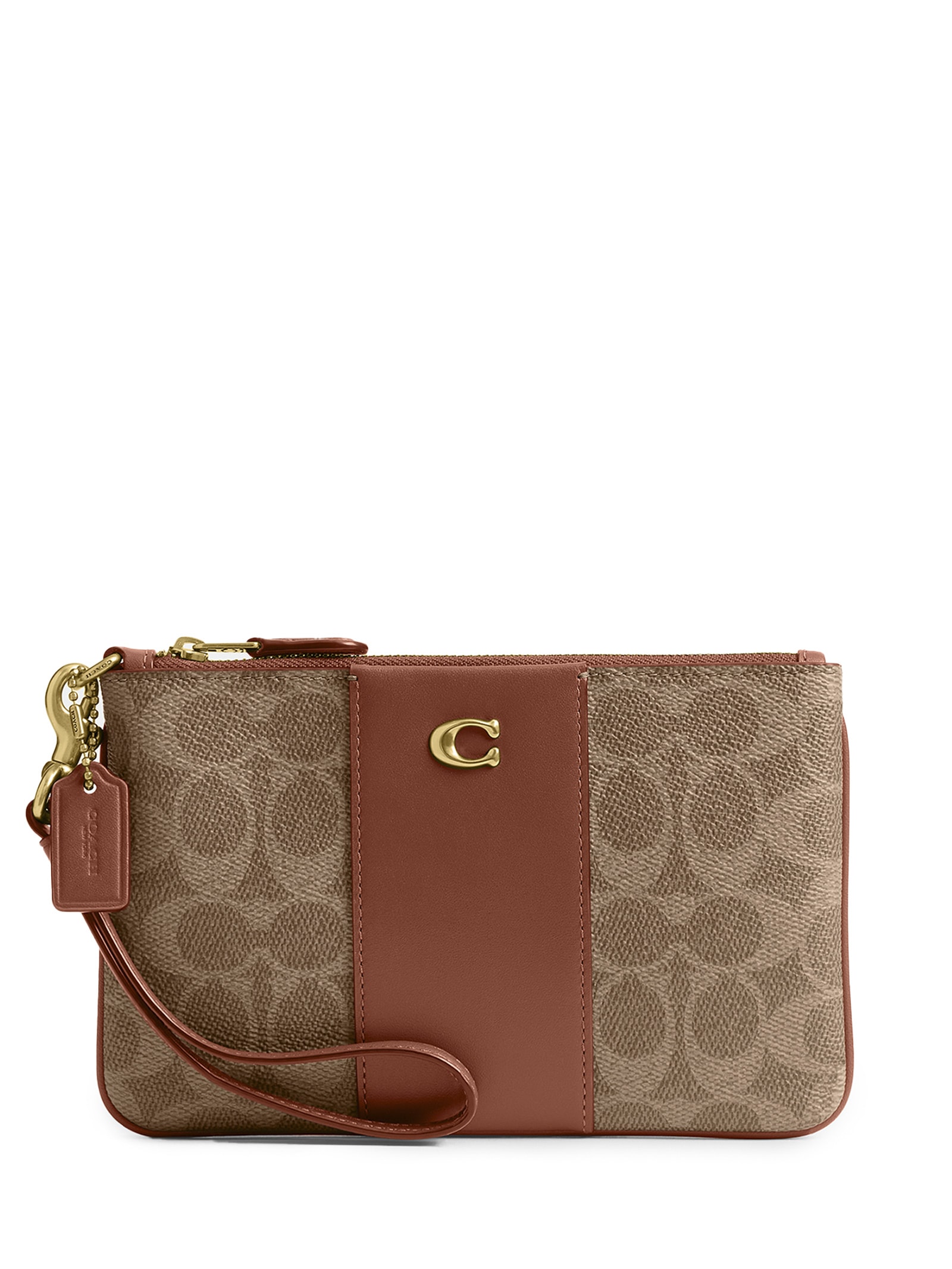 Bolsa Feminina De Mão Essential Small Wristlet Signature Marrom Coach