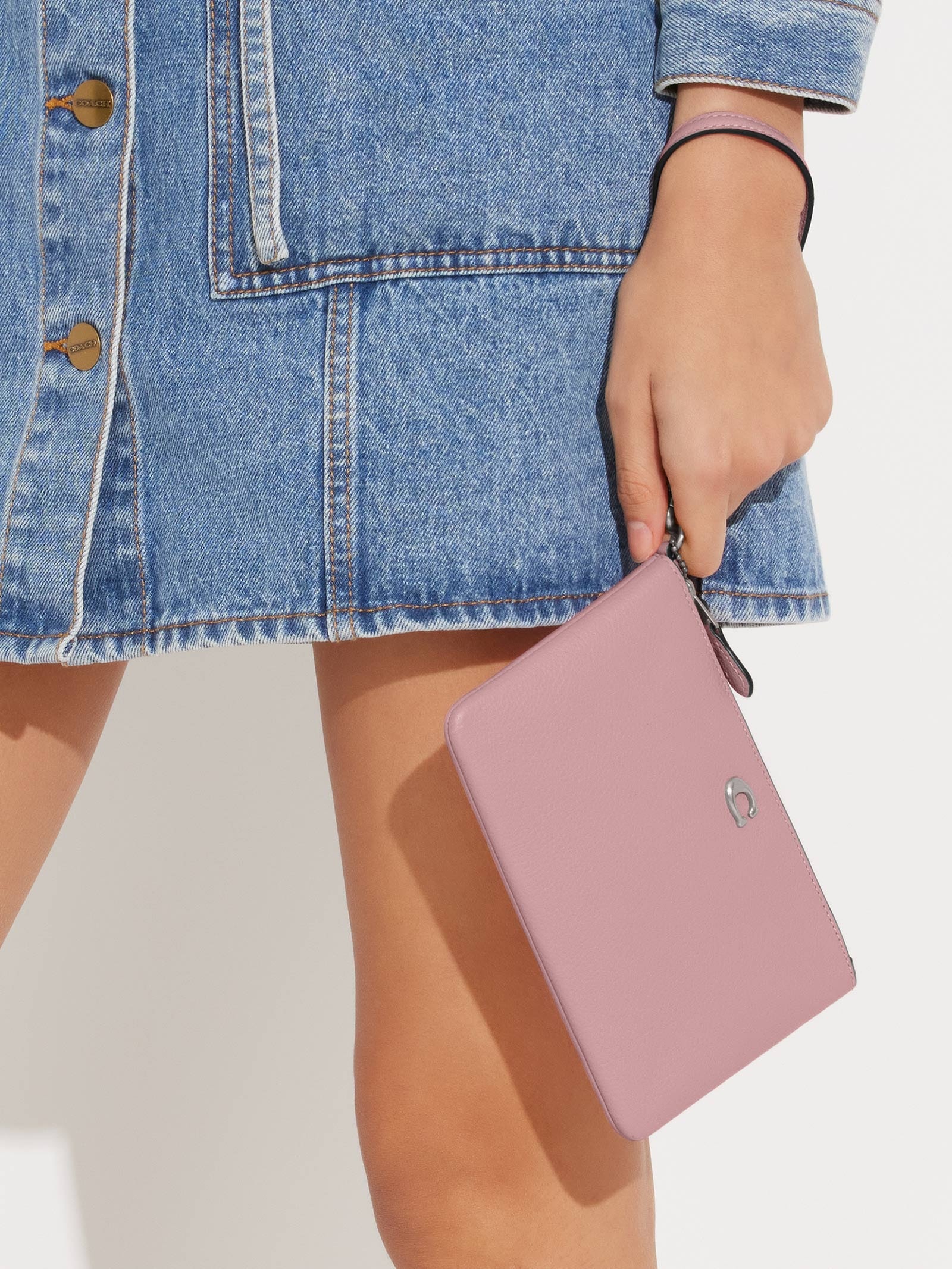 Bolsa Feminina De Mão Small Wristlet Branco  Coach
