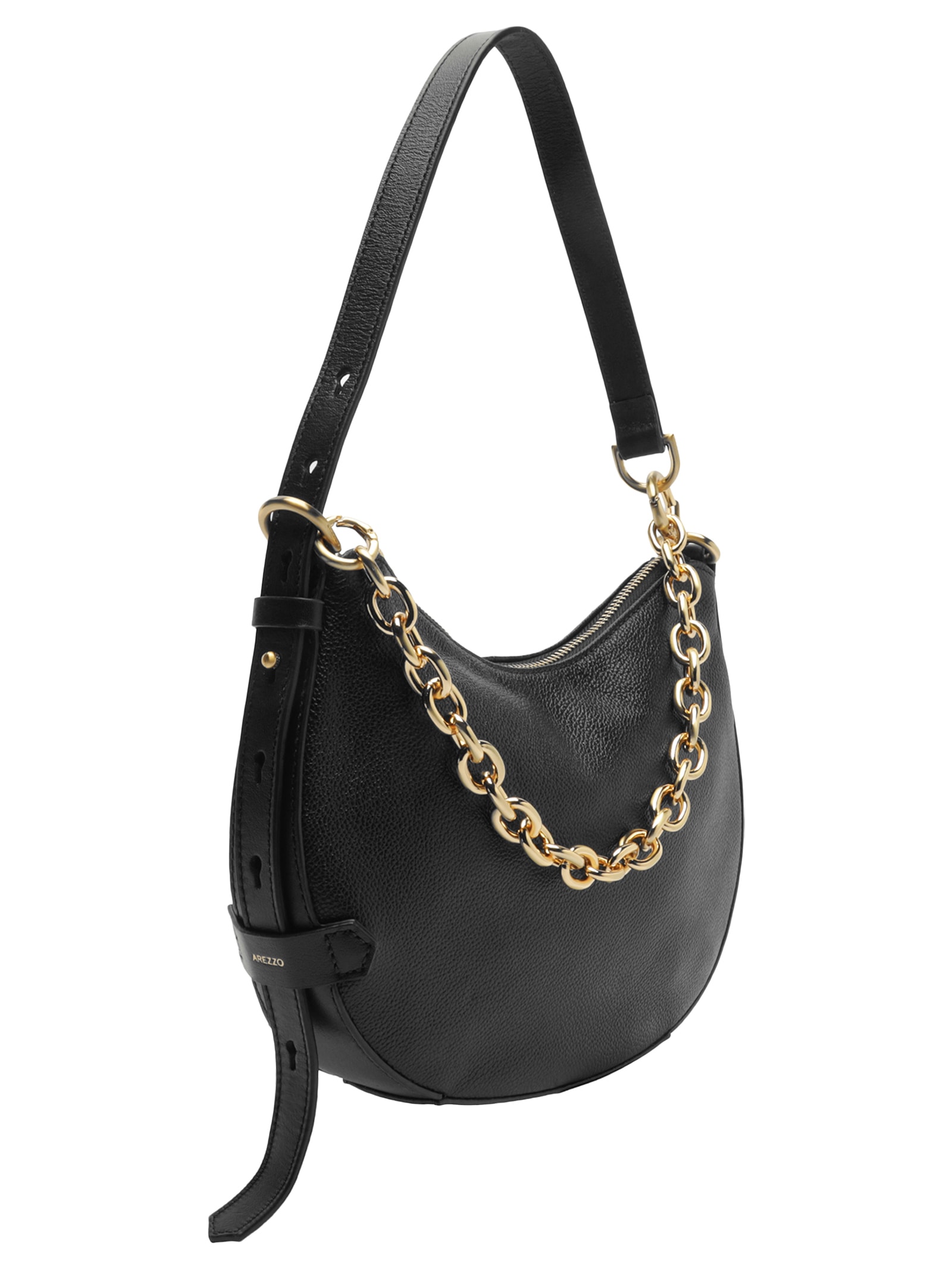 Bolsa Feminina De Ombro Couro Pequena- Preto Arezzo