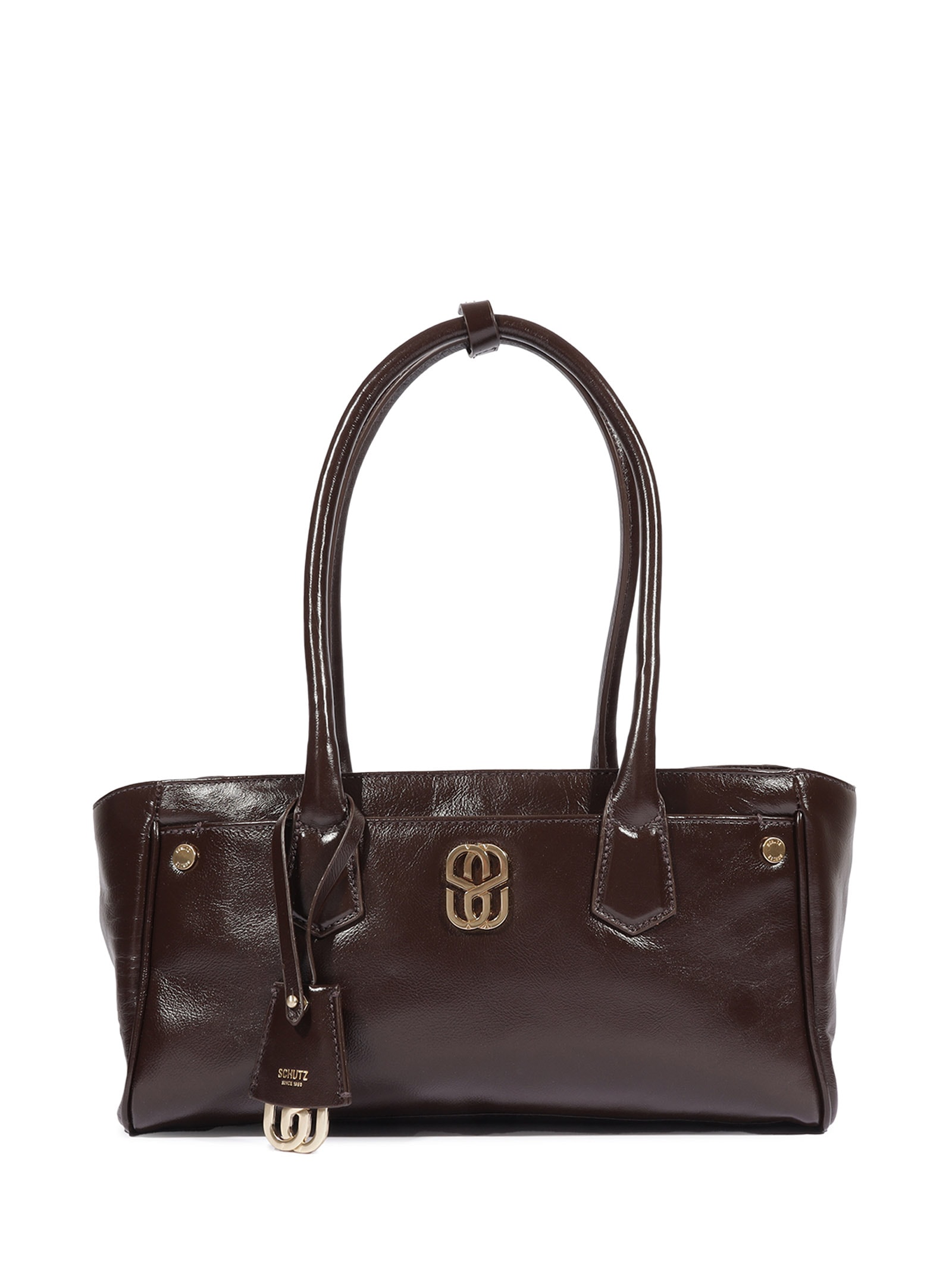 Bolsa Feminina De Ombro Média Couro Marrom Schutz