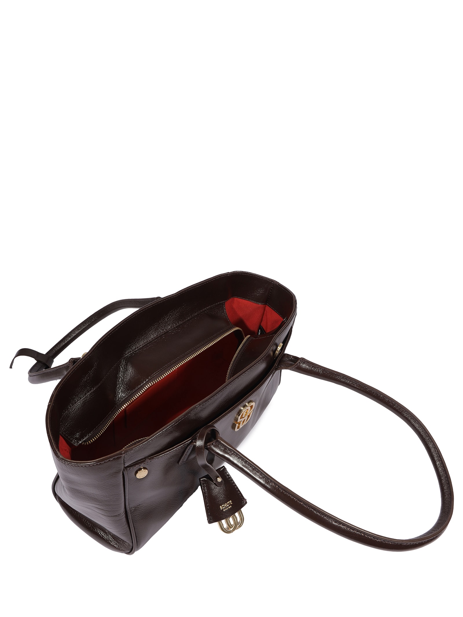 Bolsa Feminina De Ombro Média Couro Marrom Schutz