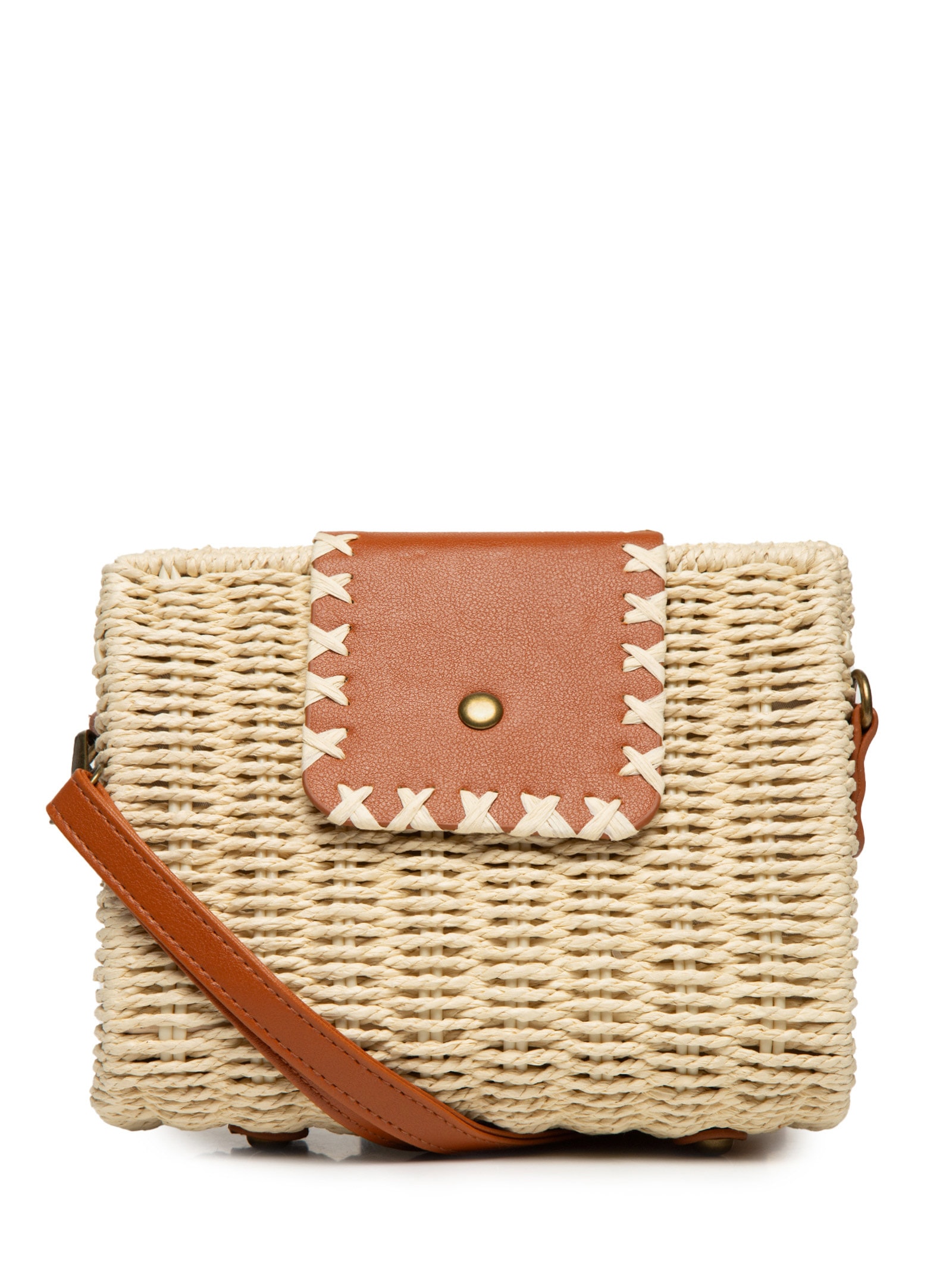 Bolsa Feminina de Palha Bege Basiq