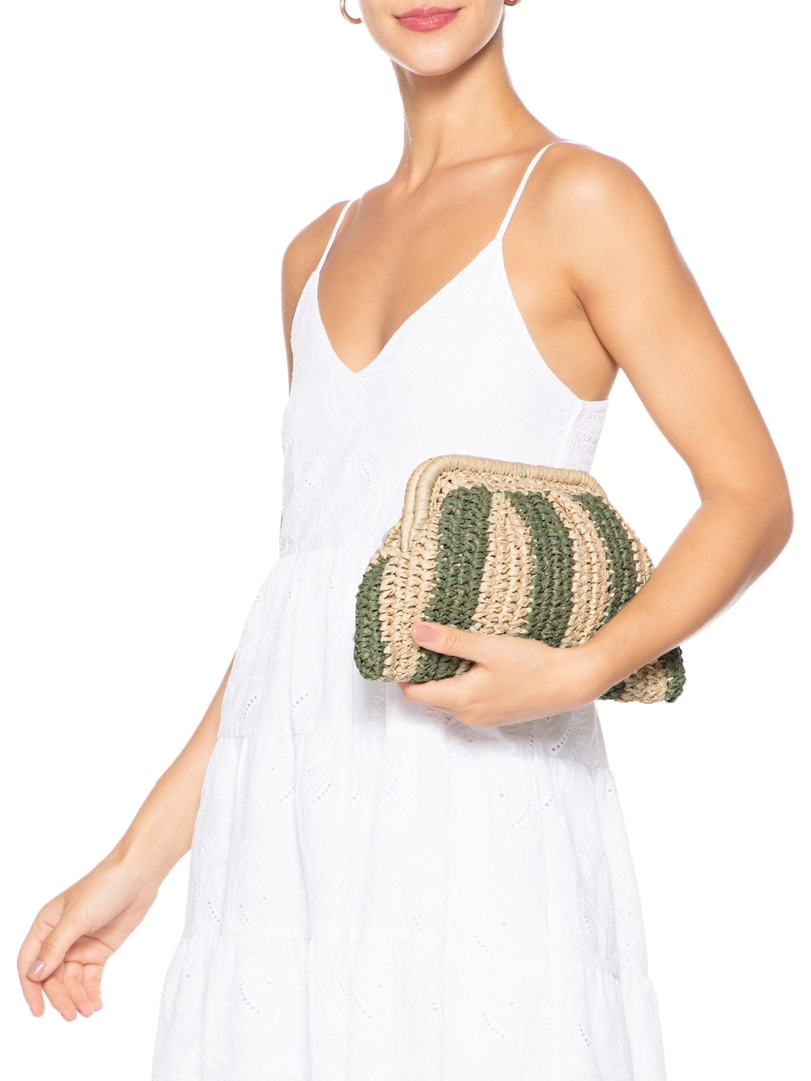 Bolsa Feminina De Palha Bicolor Bege Market 33