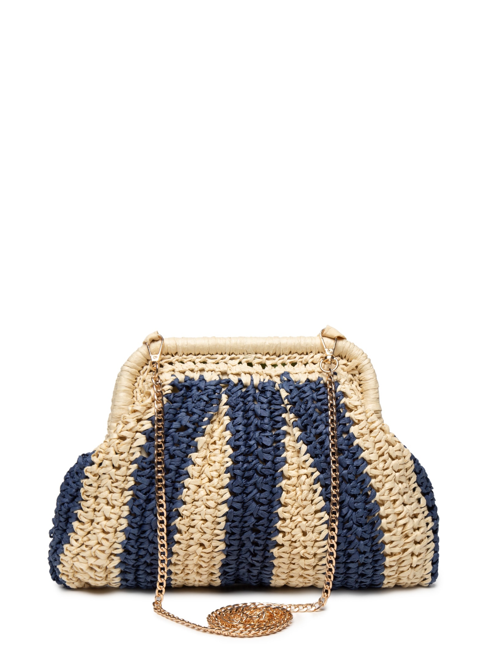 Bolsa Feminina De Palha Bicolor Bege Market 33