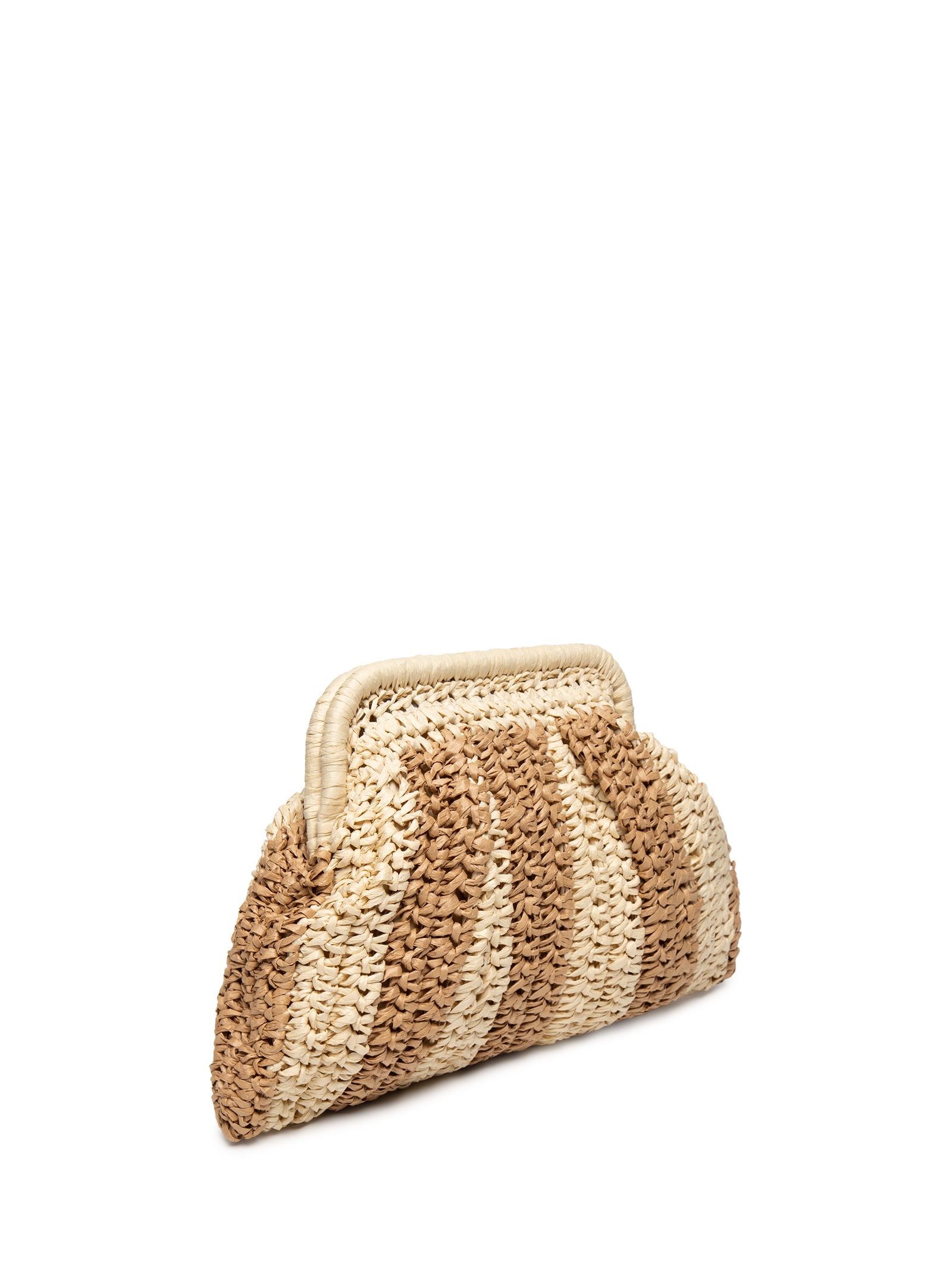 Bolsa Feminina De Palha Bicolor Bege Market 33