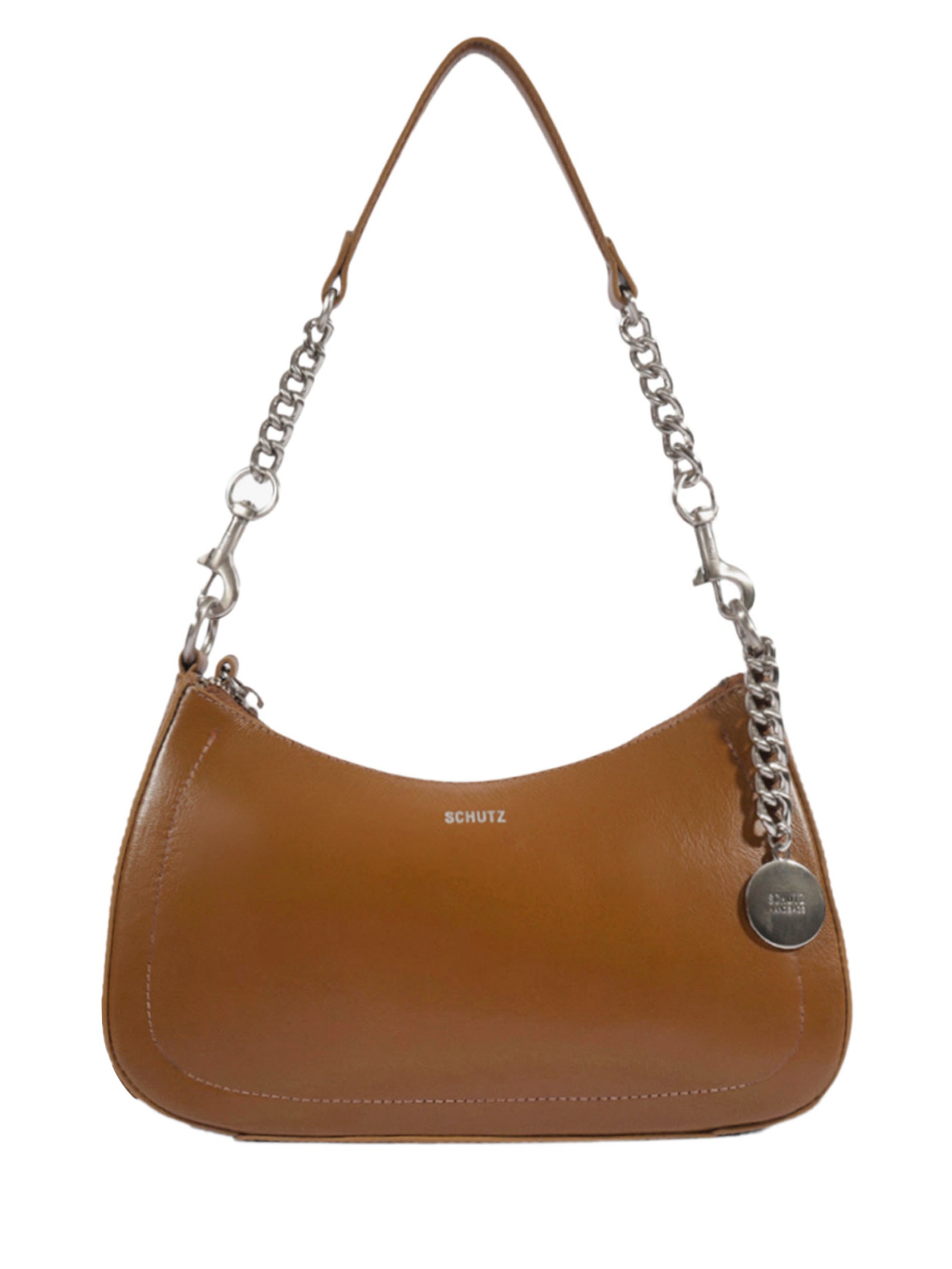 Bolsa Feminina Elowen Shoulder Média Couro Marrom Schutz