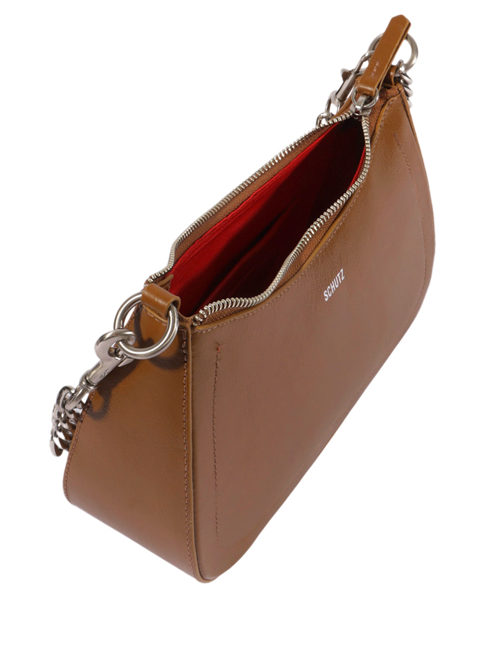 Bolsa Feminina Elowen Shoulder Média Couro Marrom Schutz