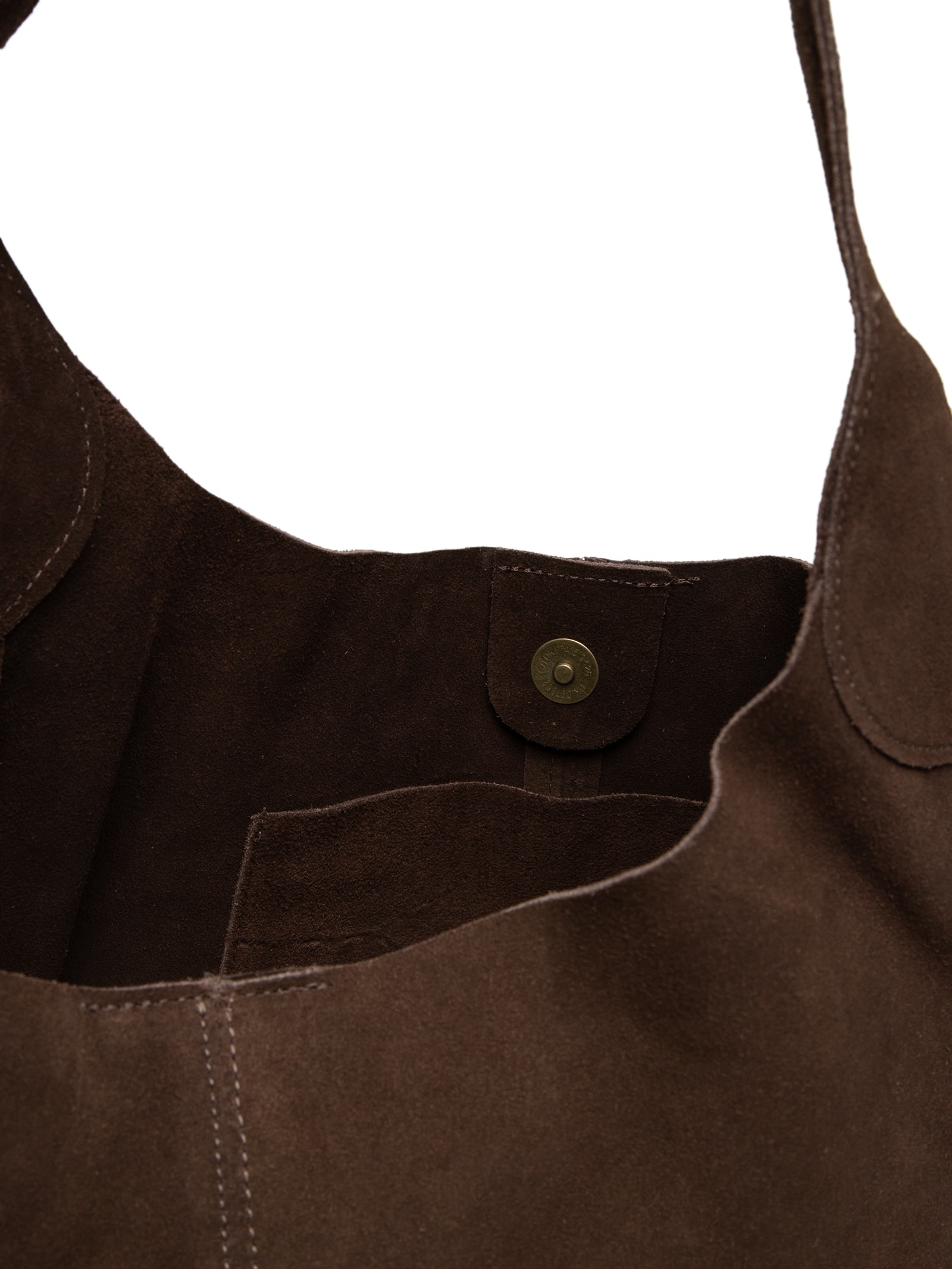 Bolsa Feminina Em Couro Camurça Marrom Market 33