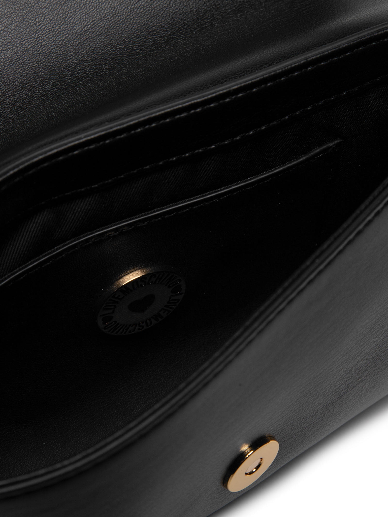 Bolsa Feminina Em PU Liscio Preto Love Moschino