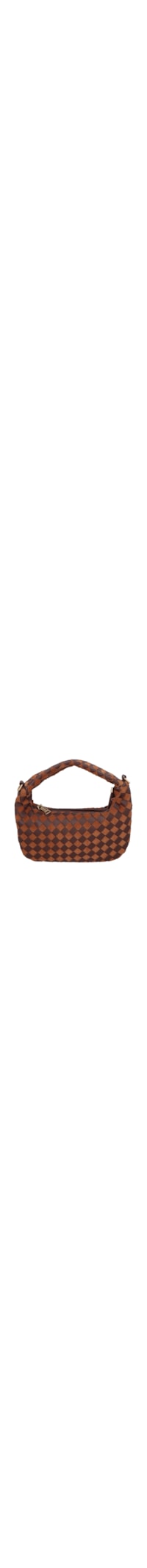 Bolsa Feminina Em Tressê De Camurça Média - Marrom