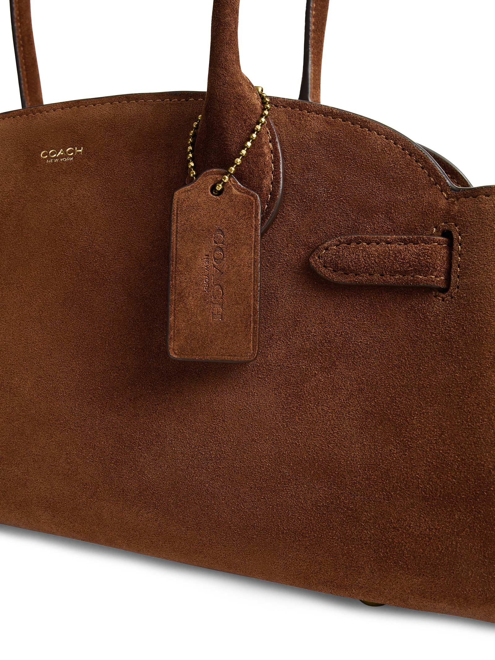 Bolsa Feminina Empire Carryall 34 Suede Warm Marrom Coach