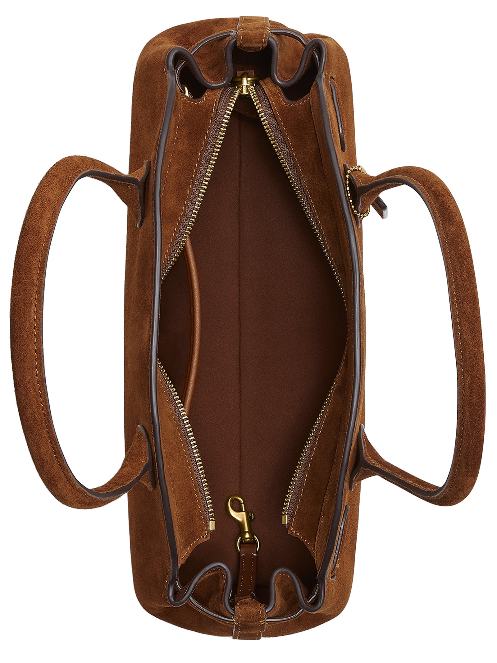 Bolsa Feminina Empire Carryall 34 Suede Warm Marrom Coach