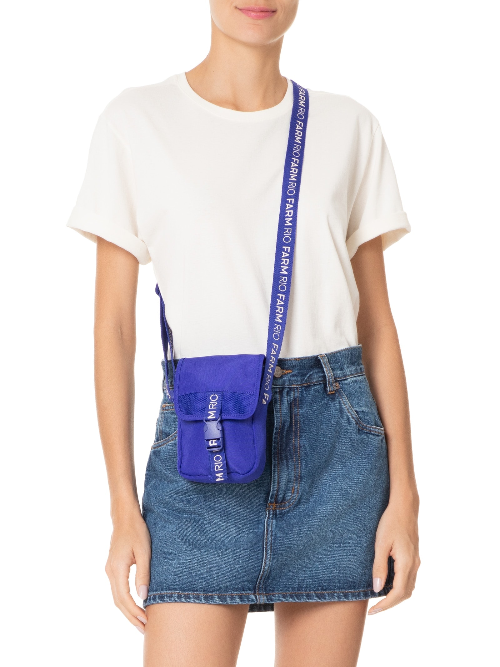 Bolsa Feminina Fervo Arco-Íris Tropical Azul Farm Etc