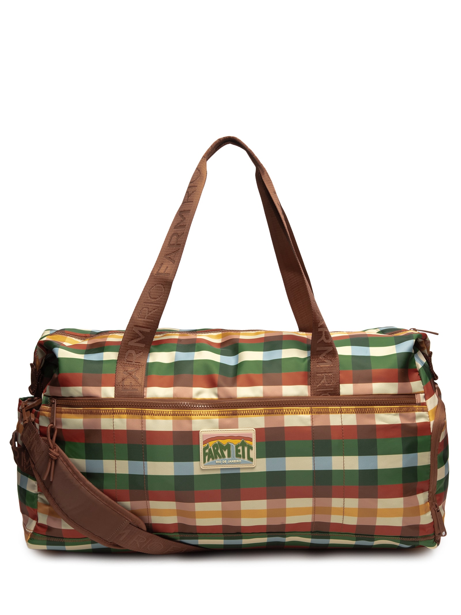 Bolsa Feminina Findi Xadrez Multi Marrom Farm Etc
