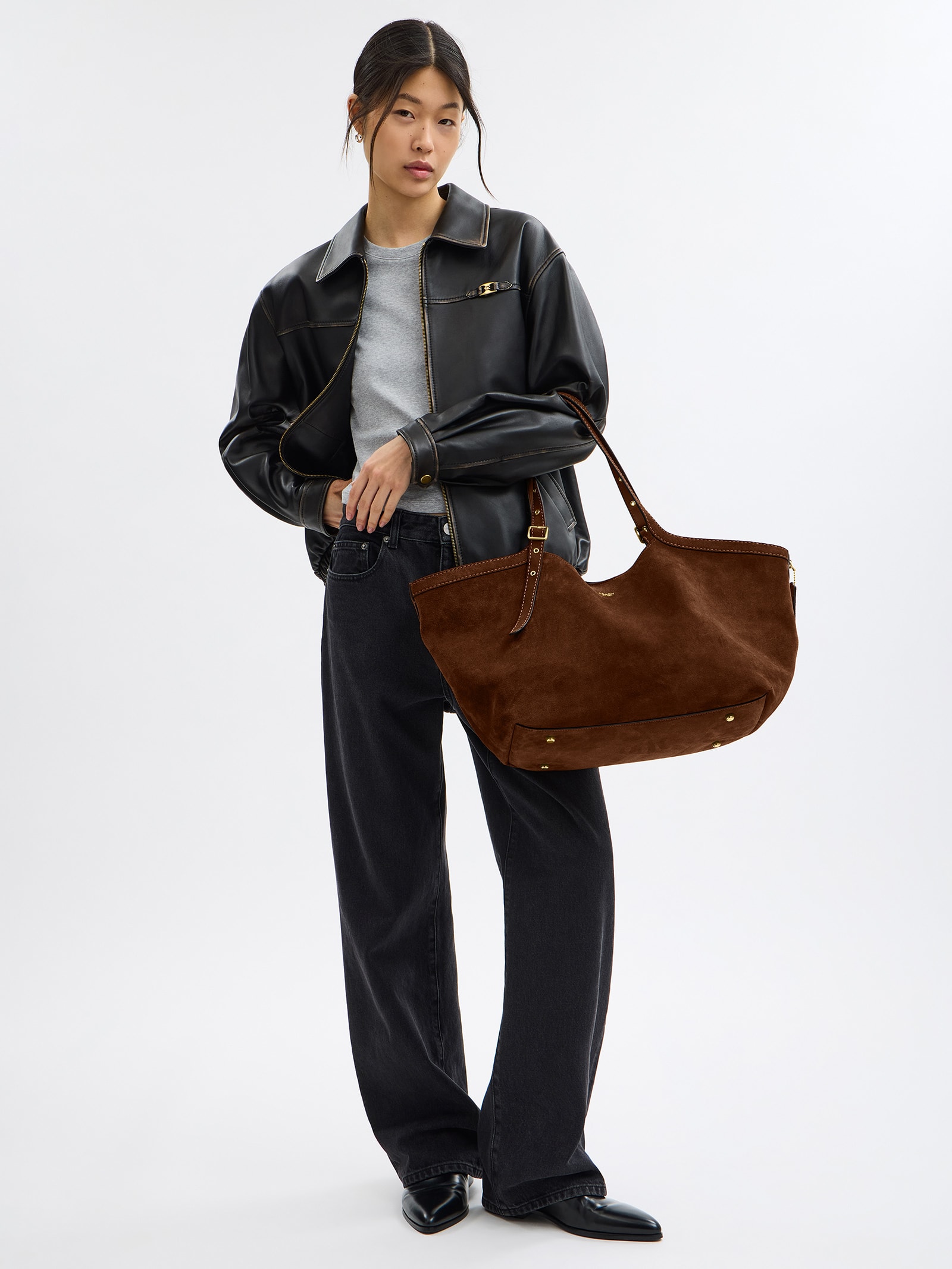 Bolsa Feminina Gramercy Tote Suede Warm Marrom Coach