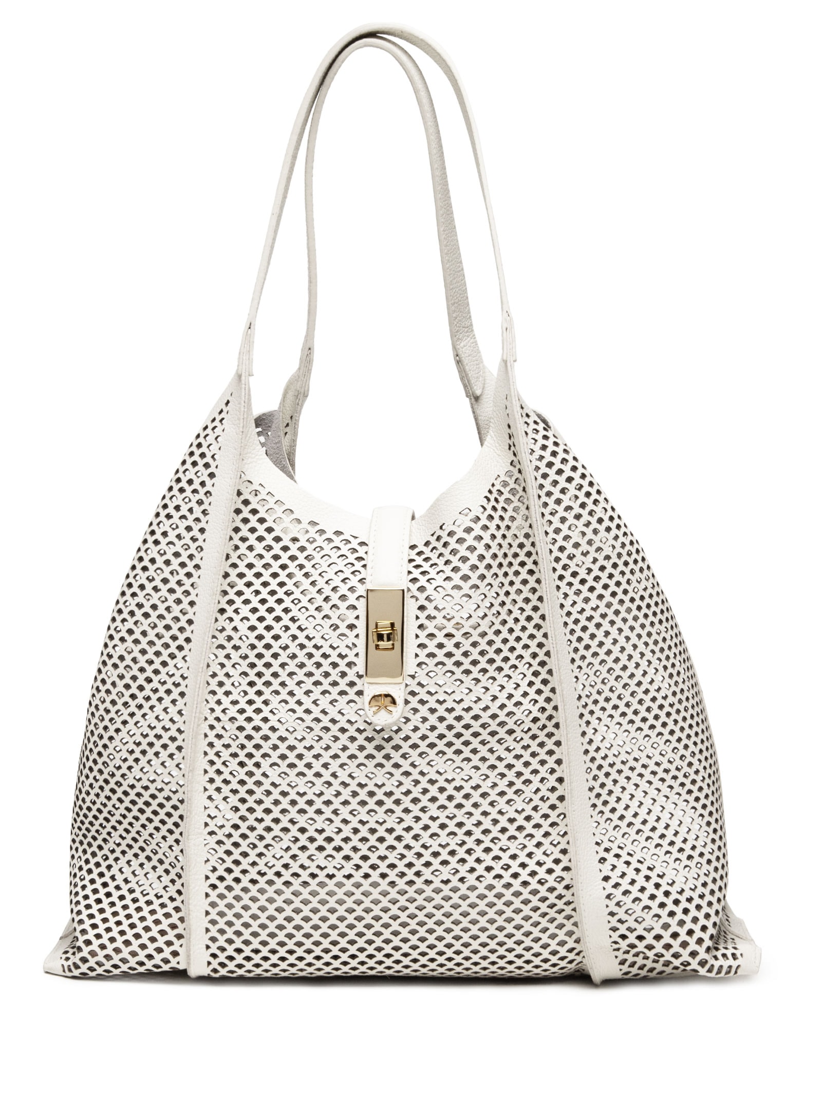 Bolsa Feminina Grande Box Leather Branco Luiza Barcelos