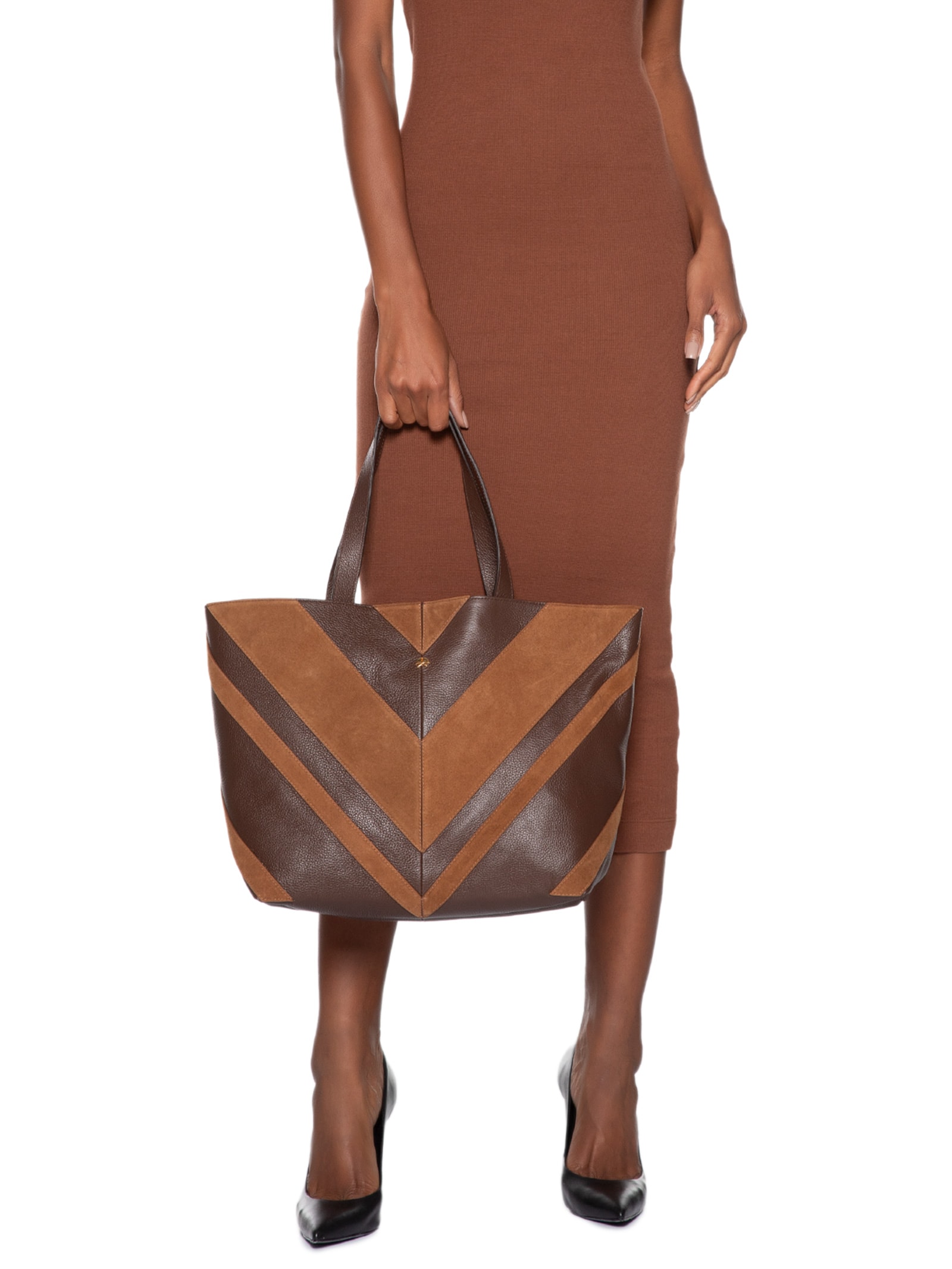 Bolsa Feminina Grande Camurça Viena Marrom Luiza Barcelos