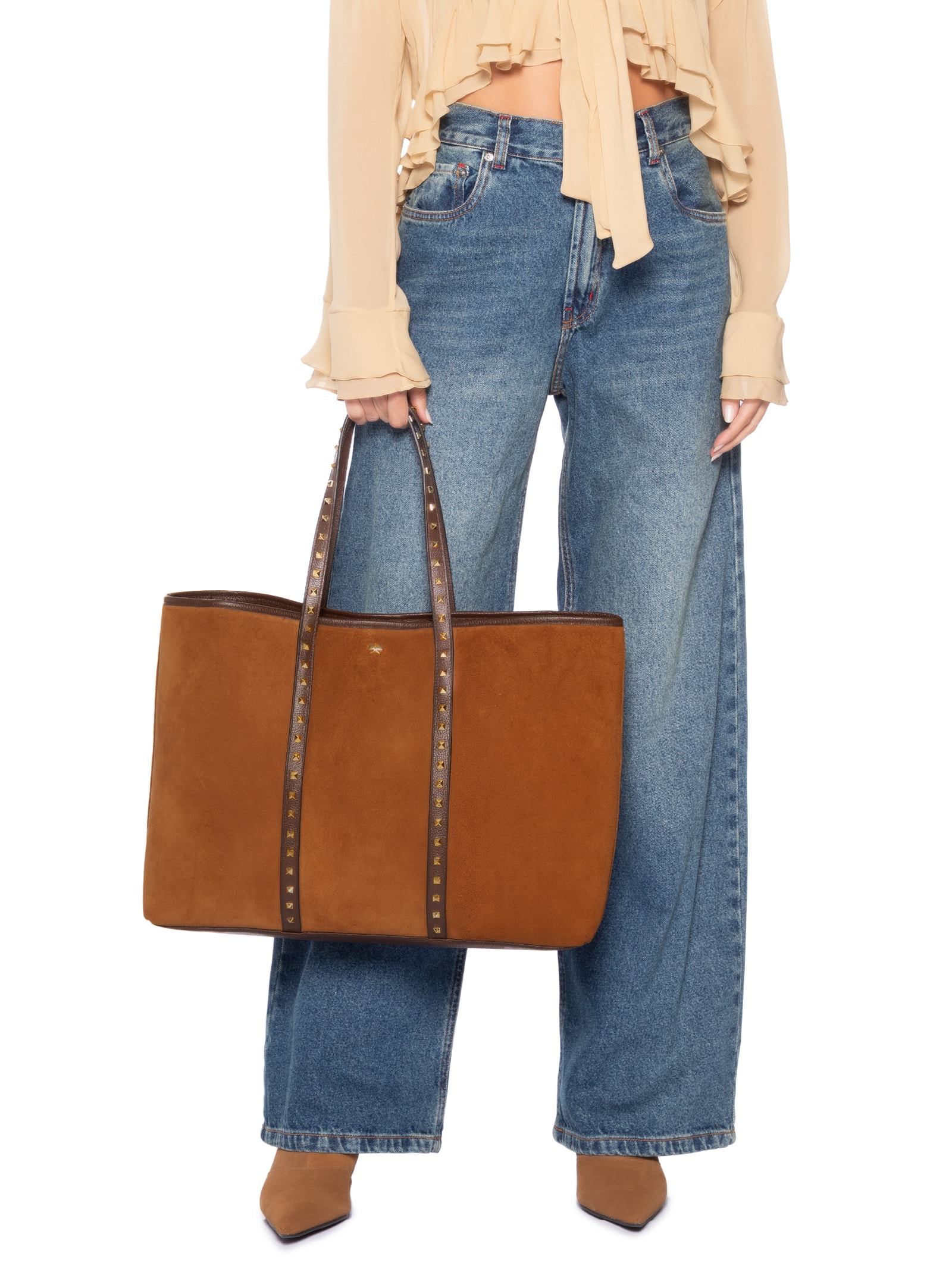 Bolsa Feminina Grande Camurça Viena Marrom Luiza Barcelos