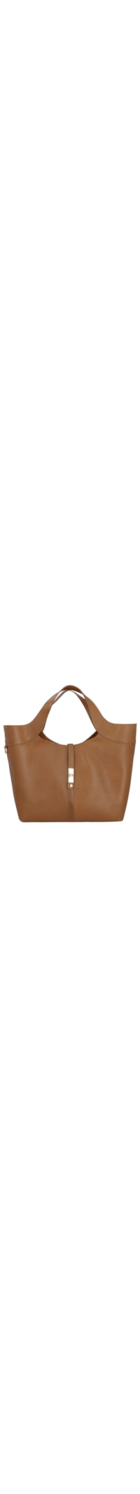 Bolsa Feminina Grande com Fecho Dourado - Marrom