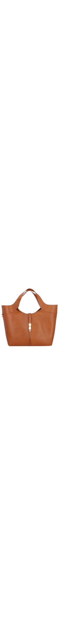 Bolsa Feminina Grande com Fecho Dourado – Marrom