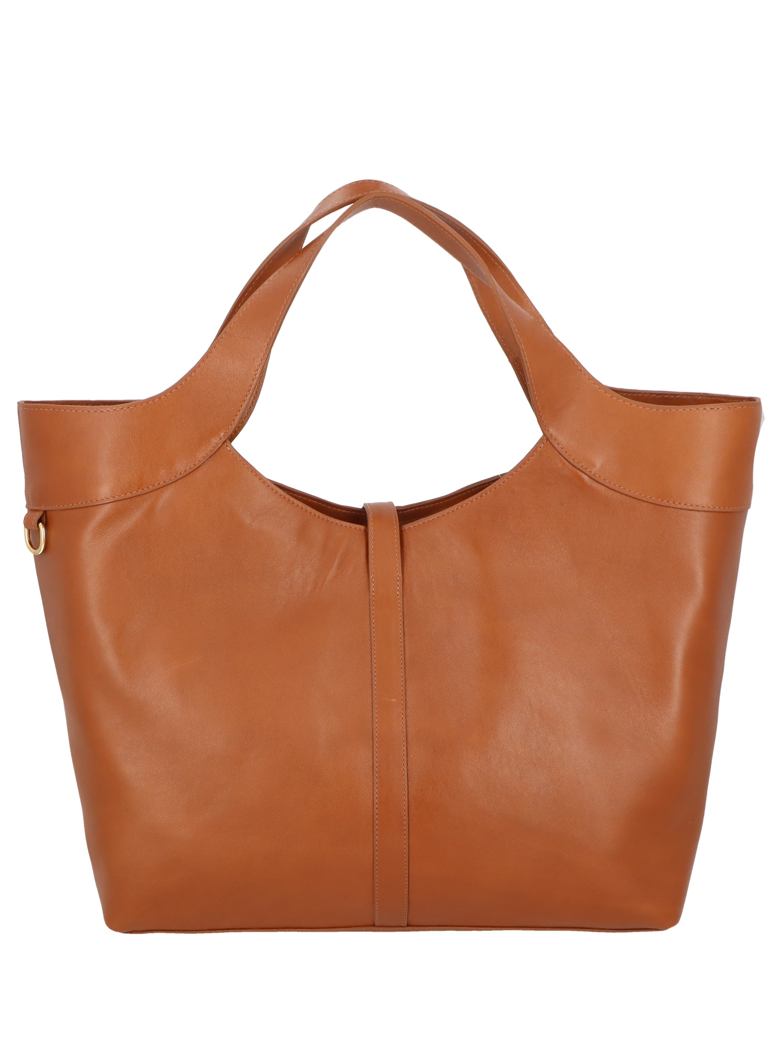 Bolsa Feminina Grande com Fecho Dourado – Marrom Luiza Barcelos