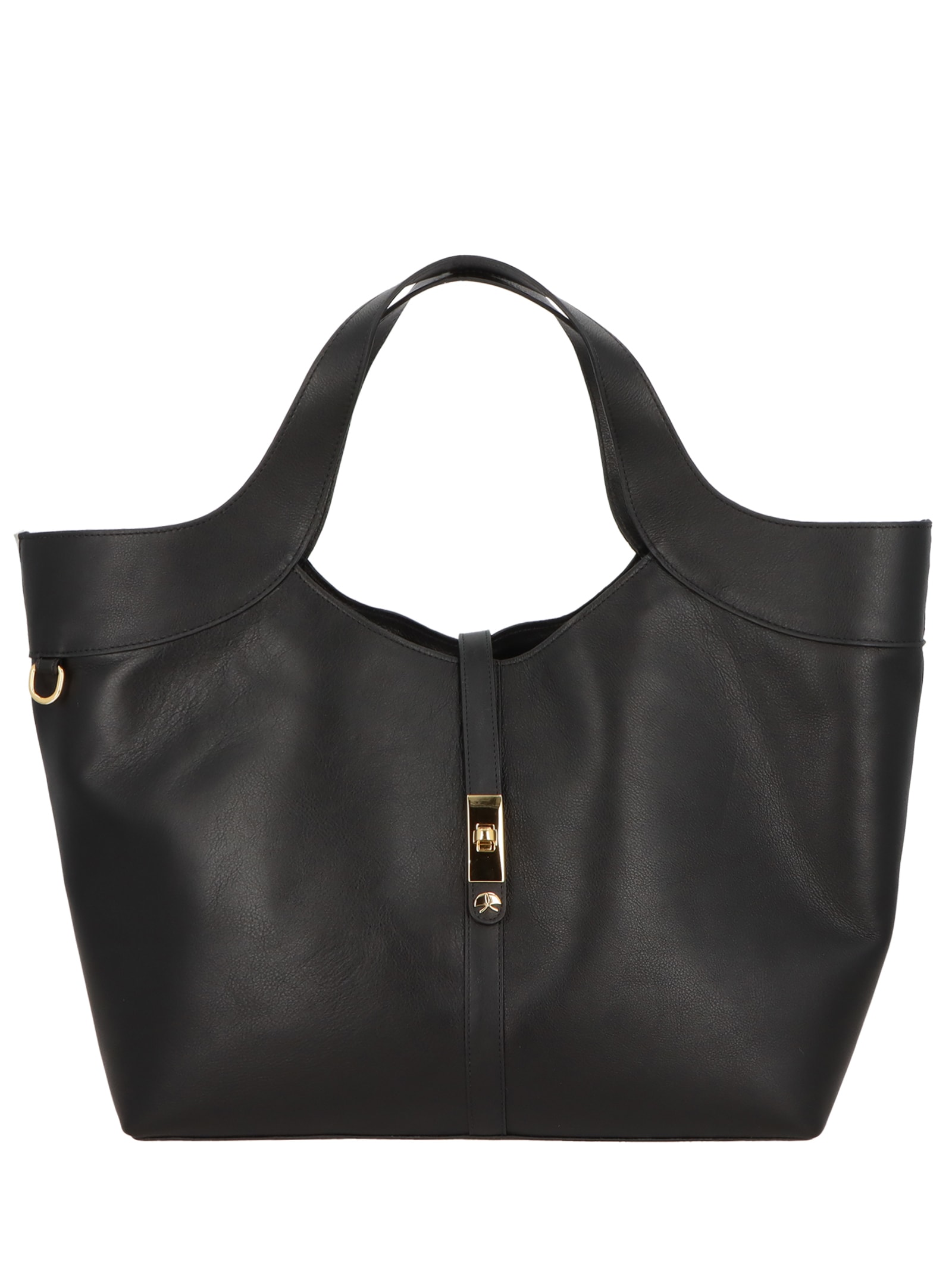 Bolsa Feminina Grande com Fecho Dourado – Preto Luiza Barcelos