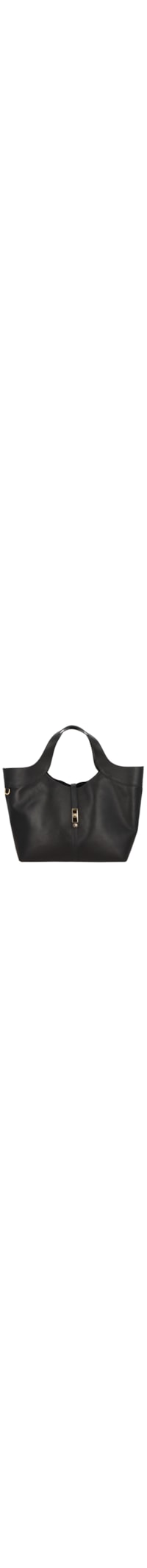 Bolsa Feminina Grande com Fecho Dourado – Preto