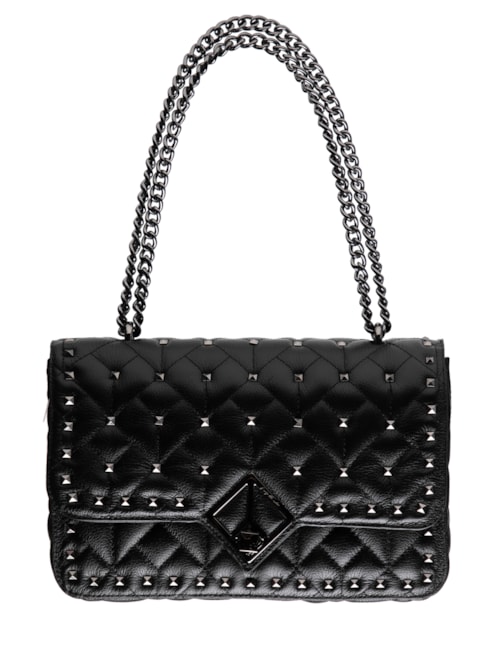 Bolsa Feminina Grande Corrente Spikes – Preto