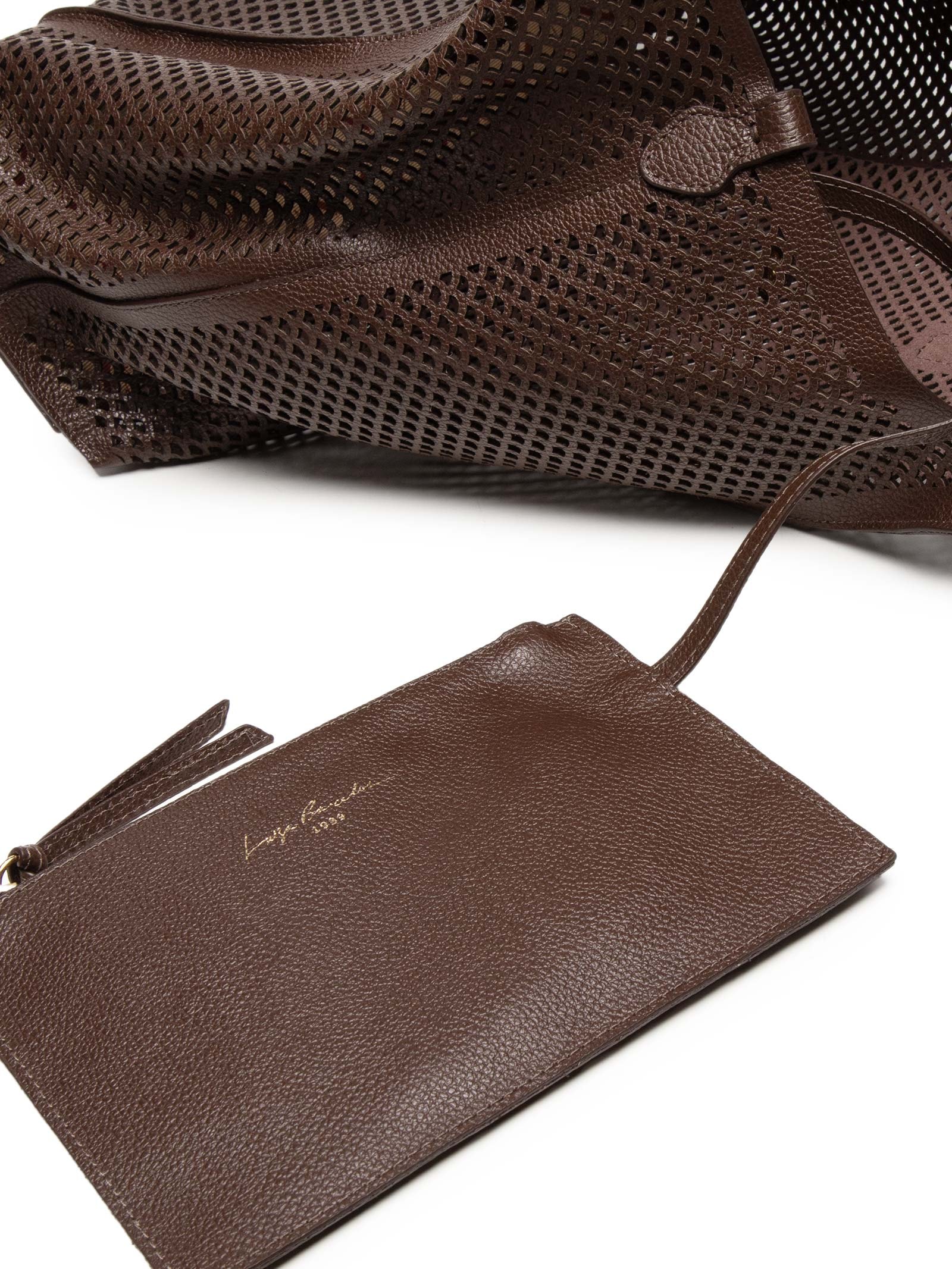 Bolsa Feminina Grande Couro Panamá Marrom Luiza Barcelos