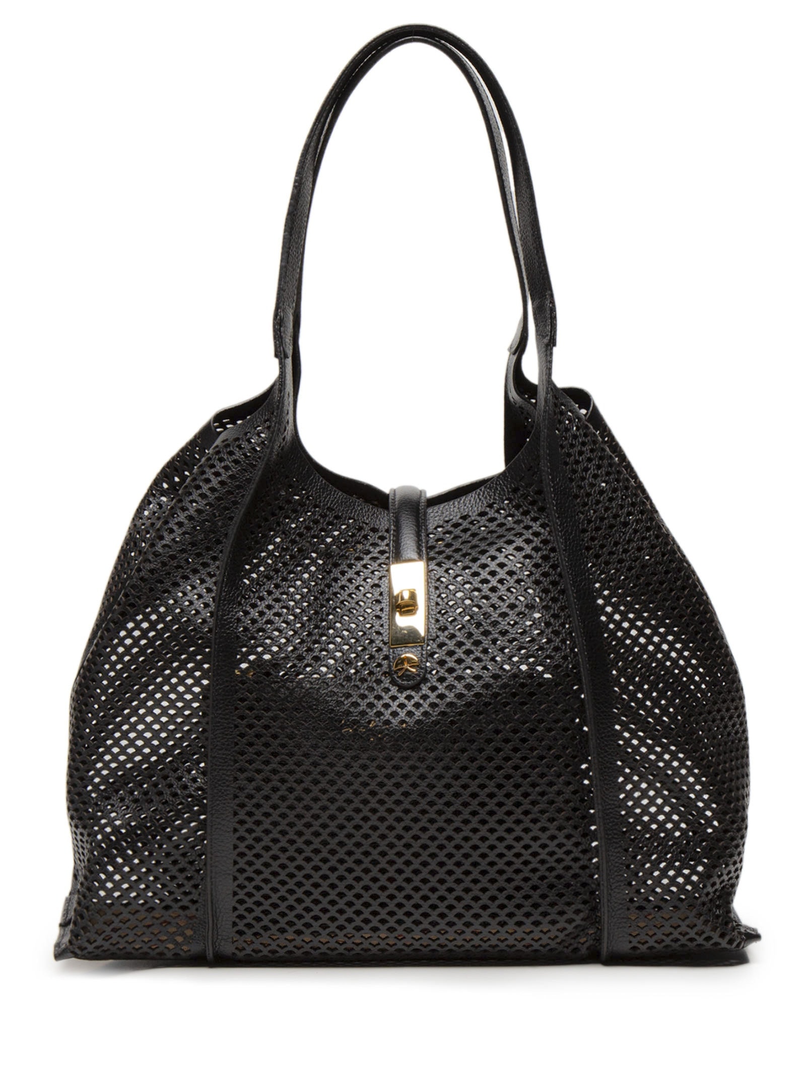 Bolsa Feminina Grande Couro Panamá Preto Luiza Barcelos