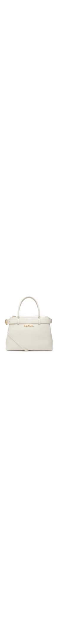 Bolsa Feminina Grande Em Couro Com Cinto Decorativo - Off White