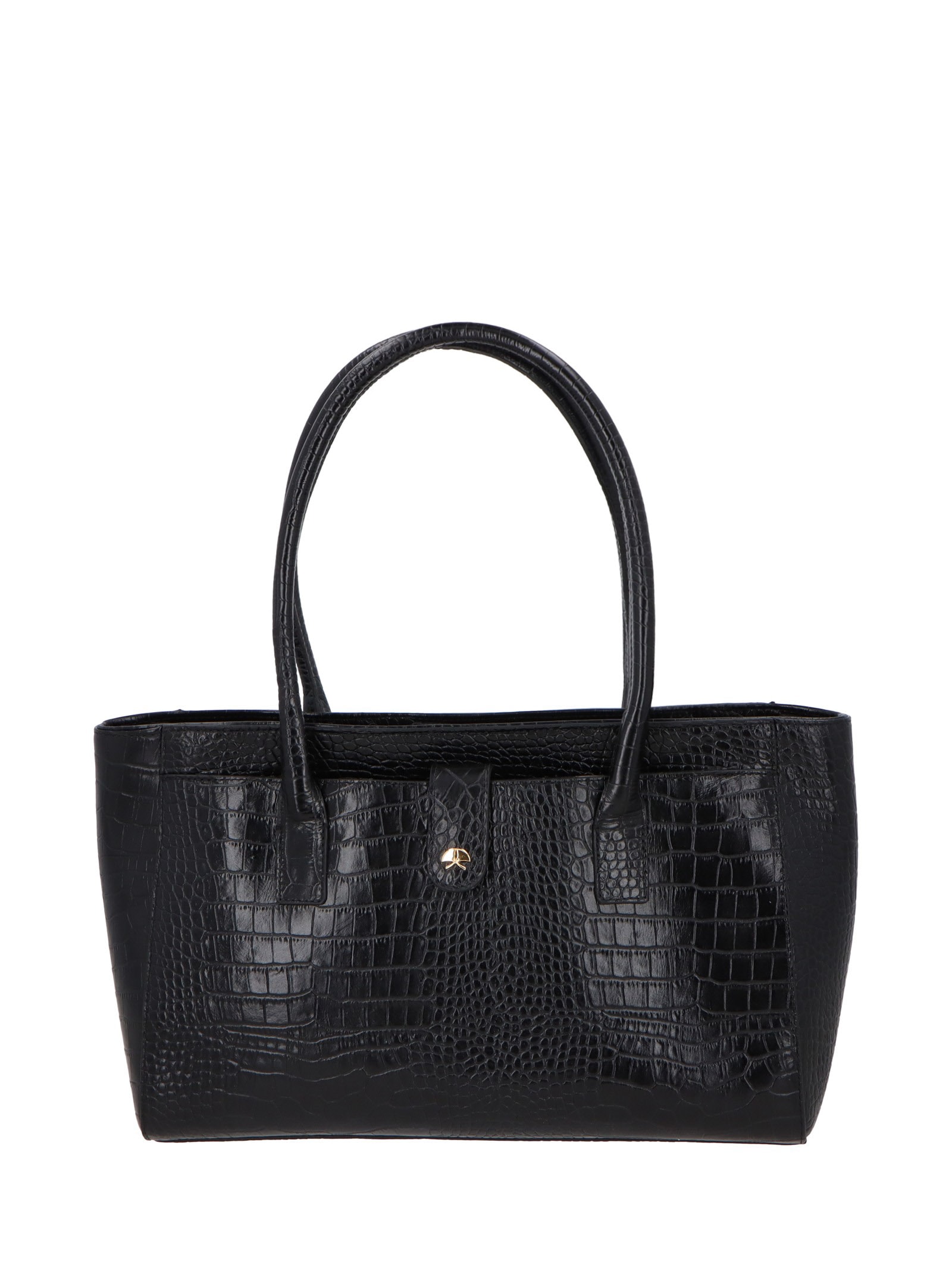 Bolsa Feminina Grande Em Couro Preto Luiza Barcelos