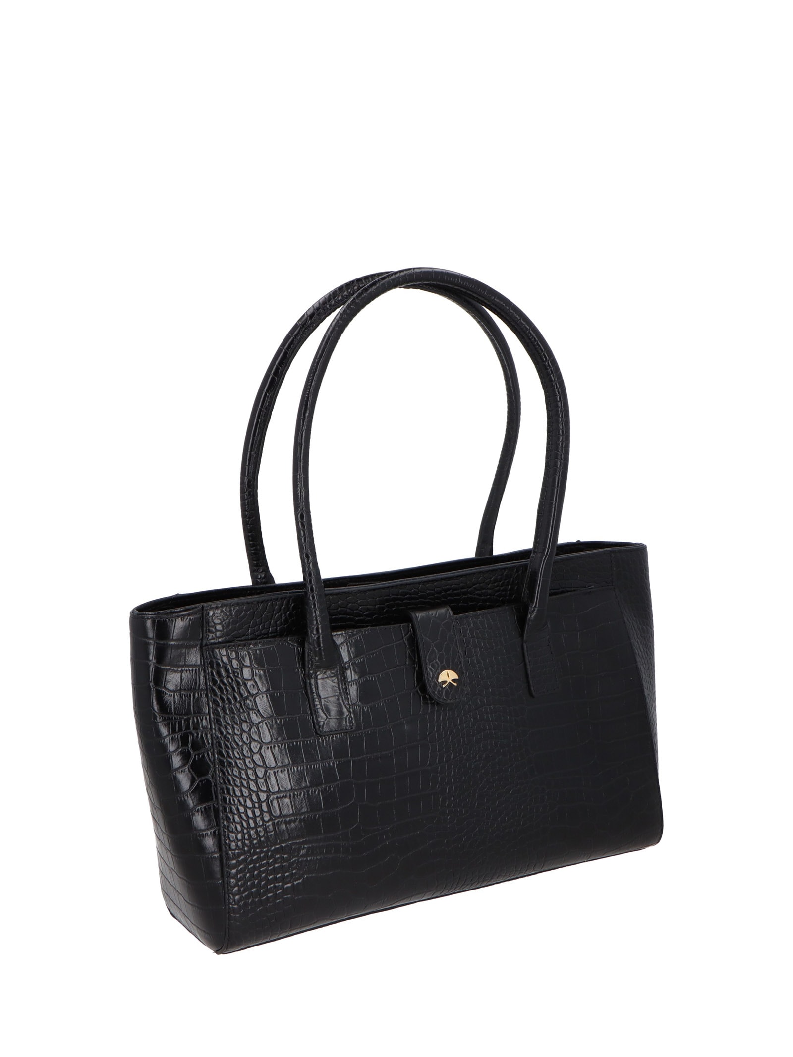 Bolsa Feminina Grande Em Couro Preto Luiza Barcelos